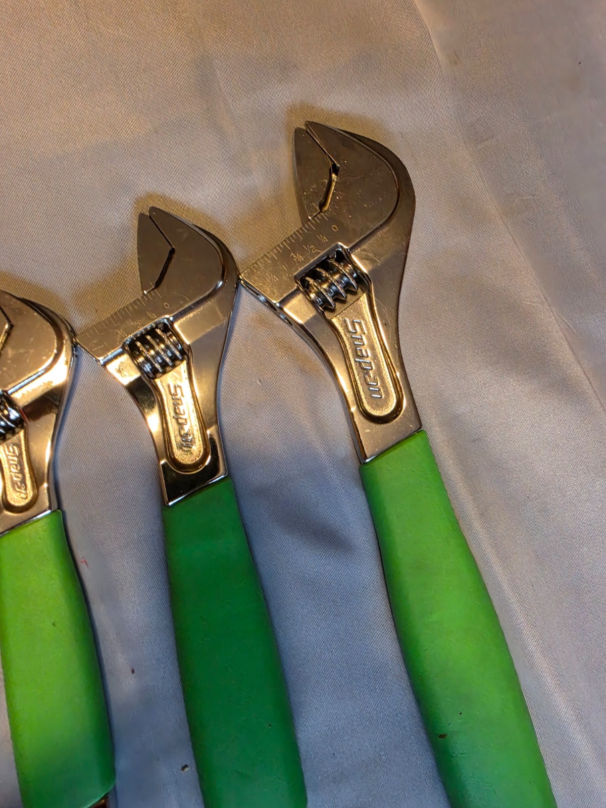 Snap-on™ 6″ 8″ 10″ 12″ Green Flank Drive Plus Adjustable Wrench Set Nice!