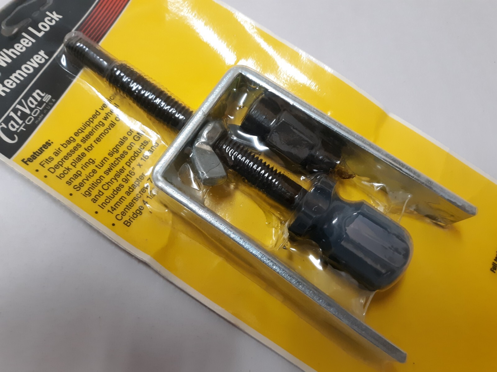 Cal-Van USA 746 Steering Wheel Lock Plate Remover Puller 9/16 x 18 14 x 1.5mm