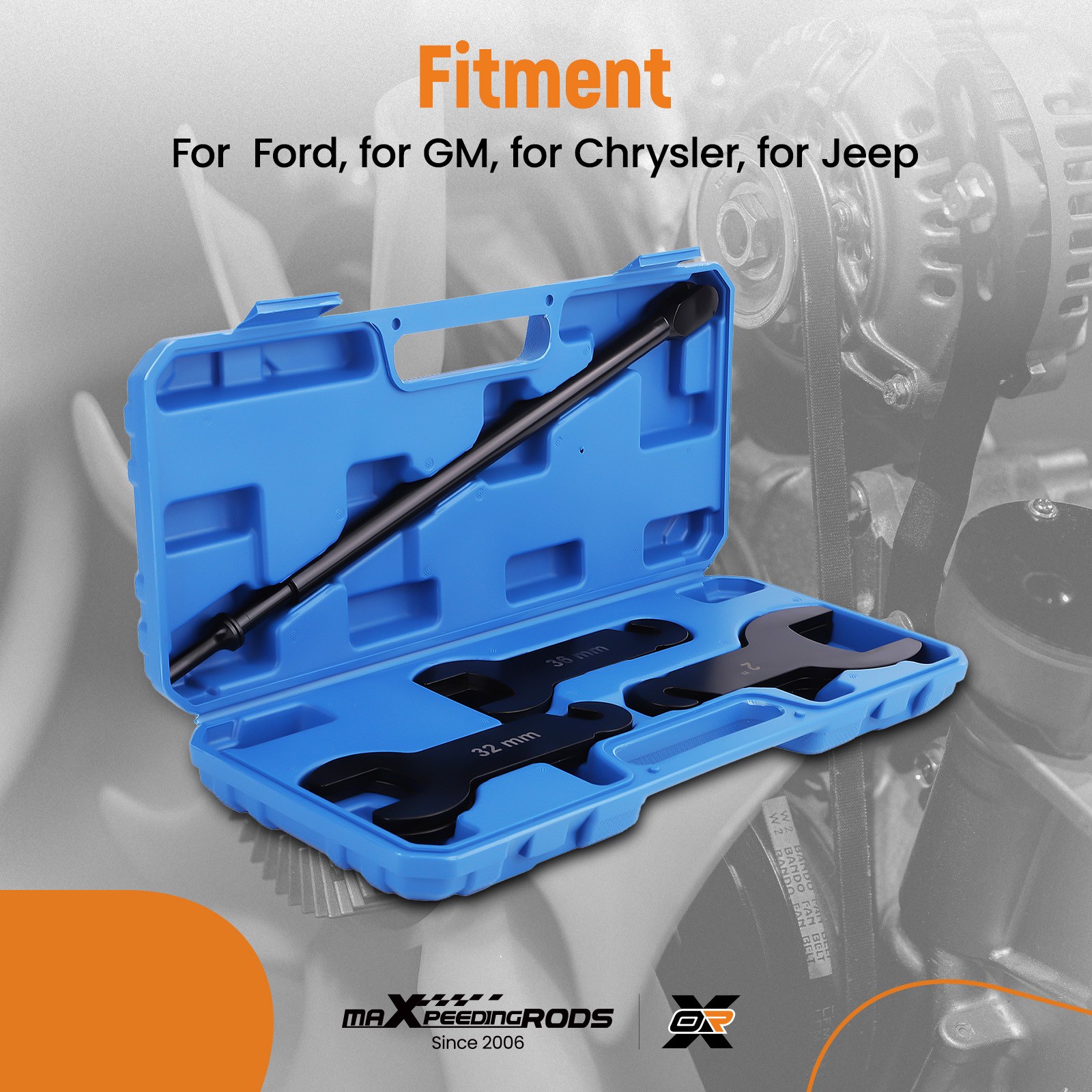 43300 Pneumatic Fan Clutch Wrench Removal Tool Kit for Ford/GM/Chrysler/Jeep Set