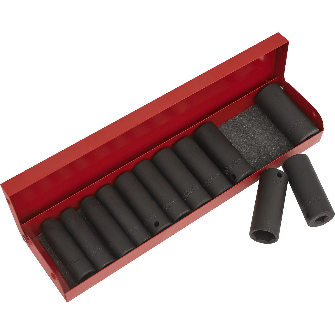Sealey 13 Piece 3/8″ Drive Deep Hexagon Impact Socket Set Metric and Imperial
