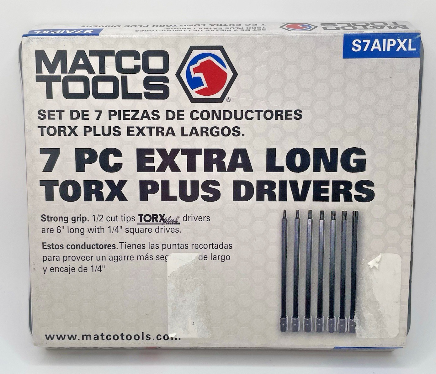 Matco Tools 7pc 1/4″ Drive Extra Long IP10-IP40 Torx Driver Bit Socket Set #T6