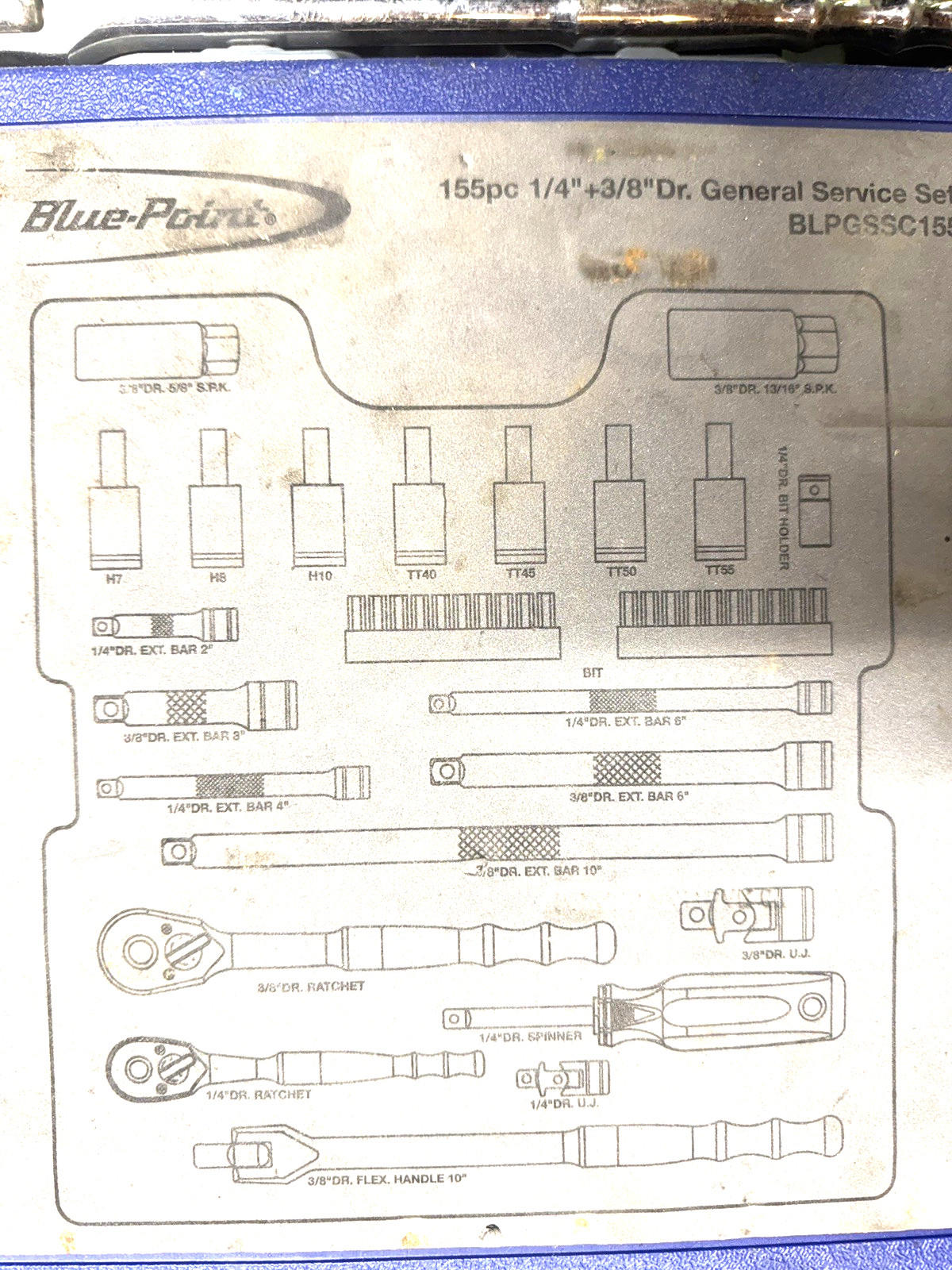 120/155 Pieces Blue-Point by Snap-On BLPGSSC155 Comb Drive SAE/ Metric 120 pc