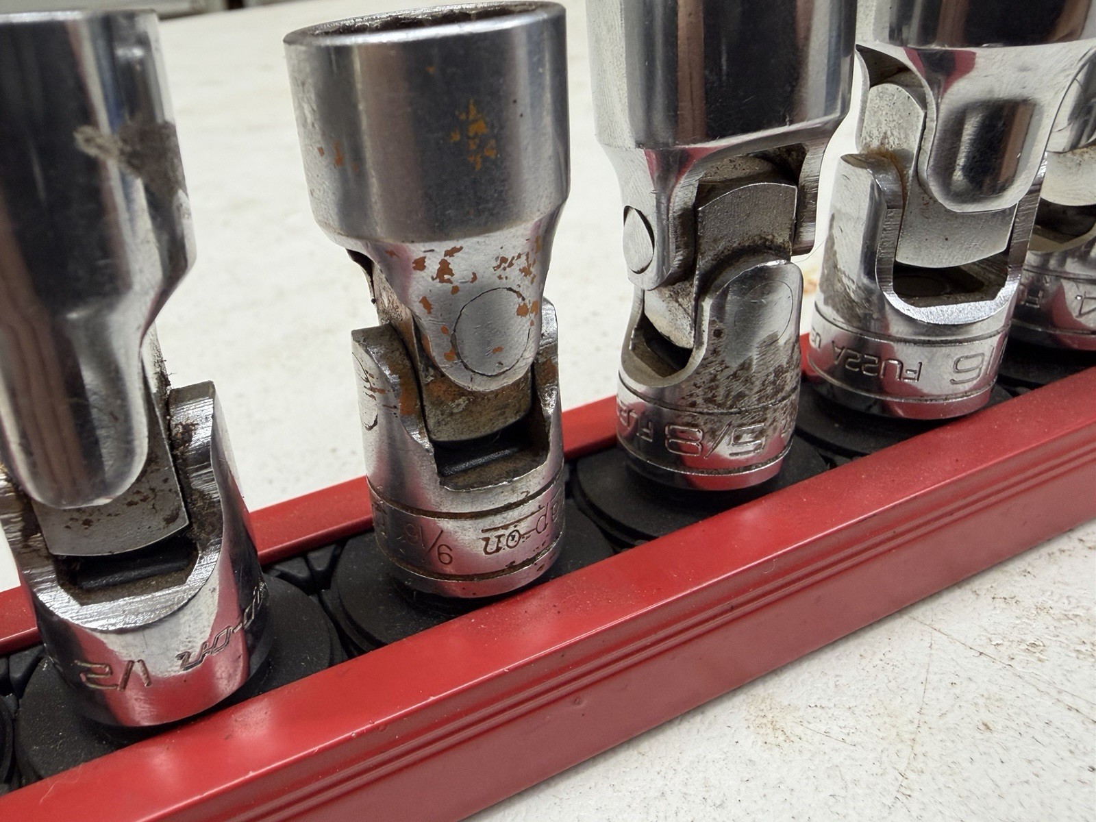 Snap On 7pc 3/8” Drive SAE Shallow Swivel Socket 12 Point 3/8-3/4