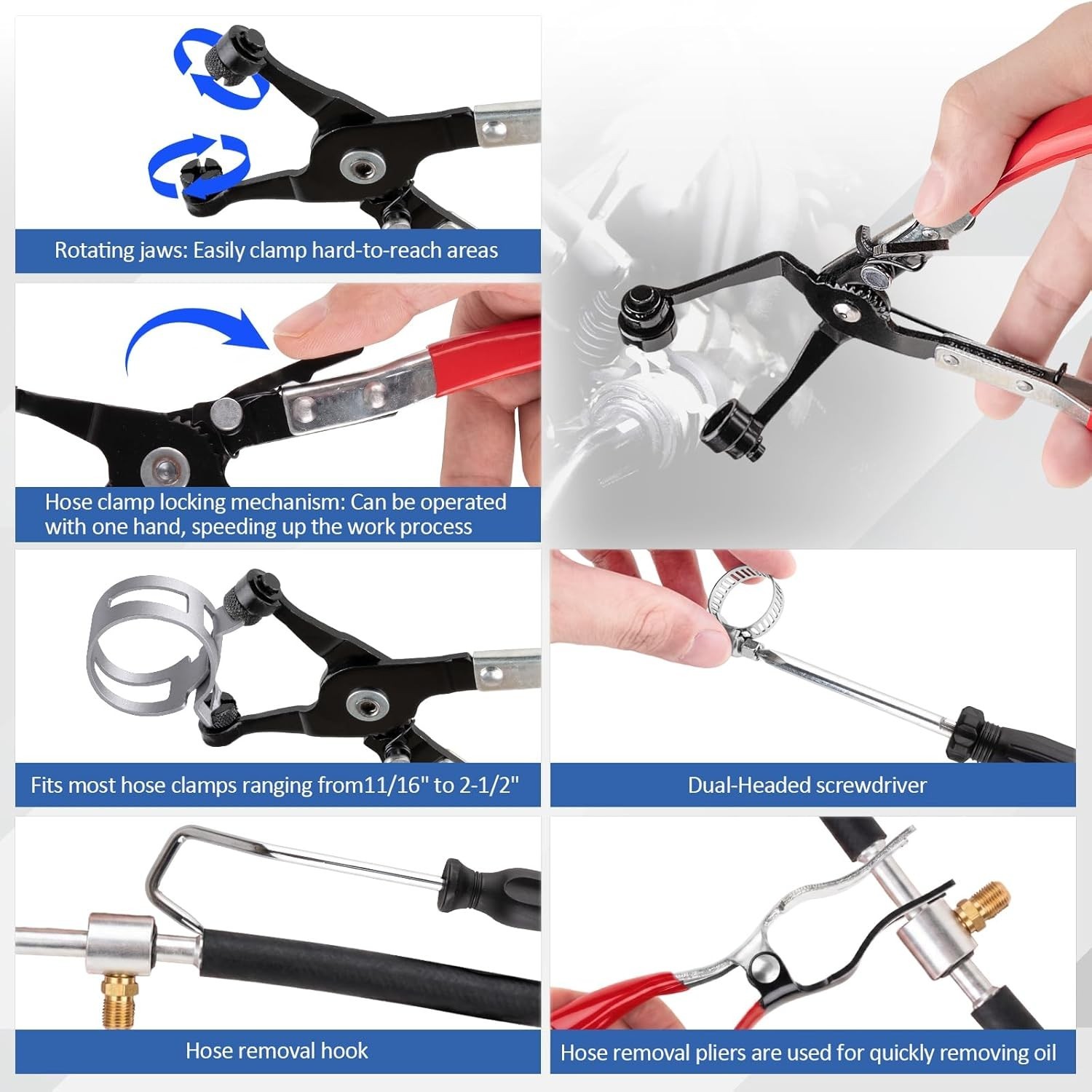 Durable 9PCS Hose Clamp Pliers with Ergonomic Grip – Auto Repair Essential