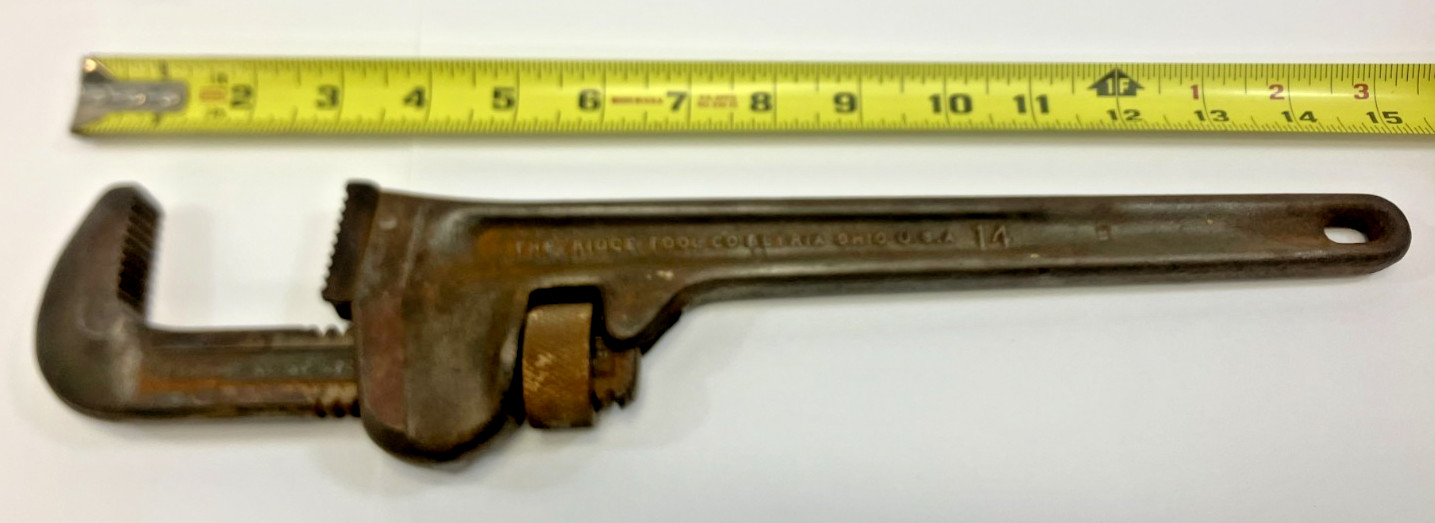 RIDGID TOOL CO. 14. 14″ MONKEY WRENCH, HEAVY DUTY, ELYRIA OHIO, USA.