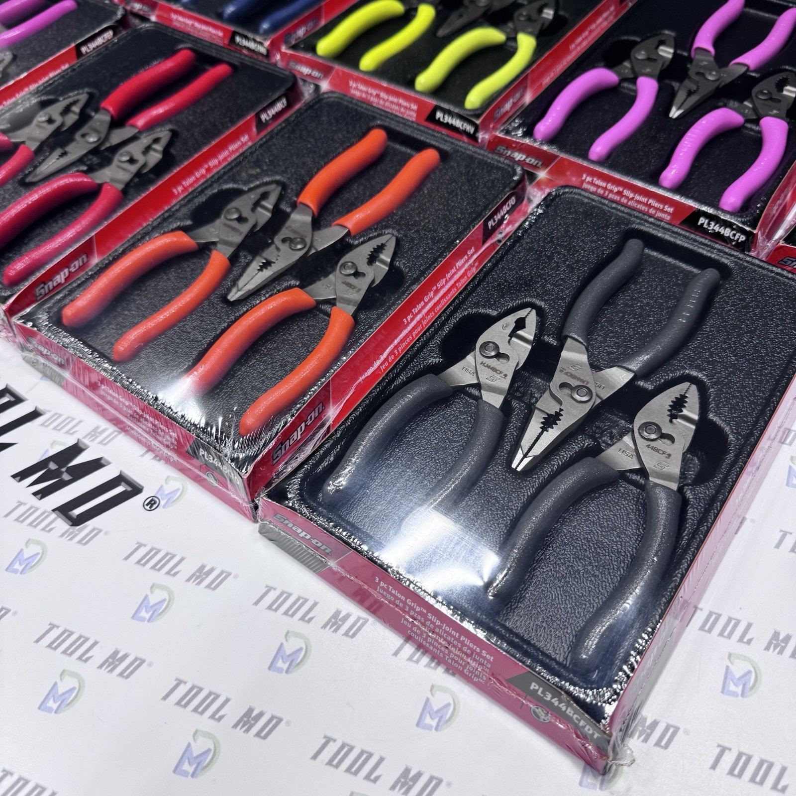 Snap-on Tools USA NEW 27PC Talon Grip Slip Joint Plier Color COLLECTION PL344BCF