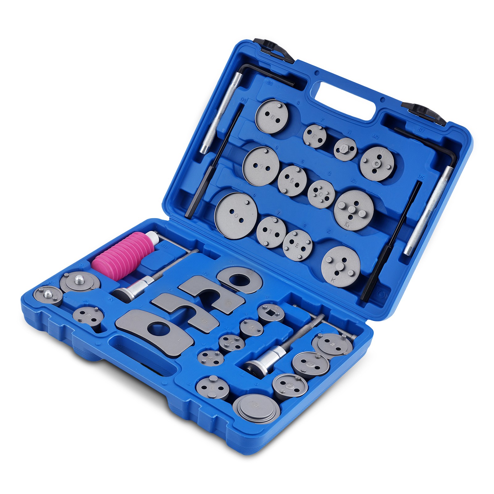 35 Pcs Disc Brake Caliper Compressor Tool Kit W/ 24 Adapters For Most Vehicles