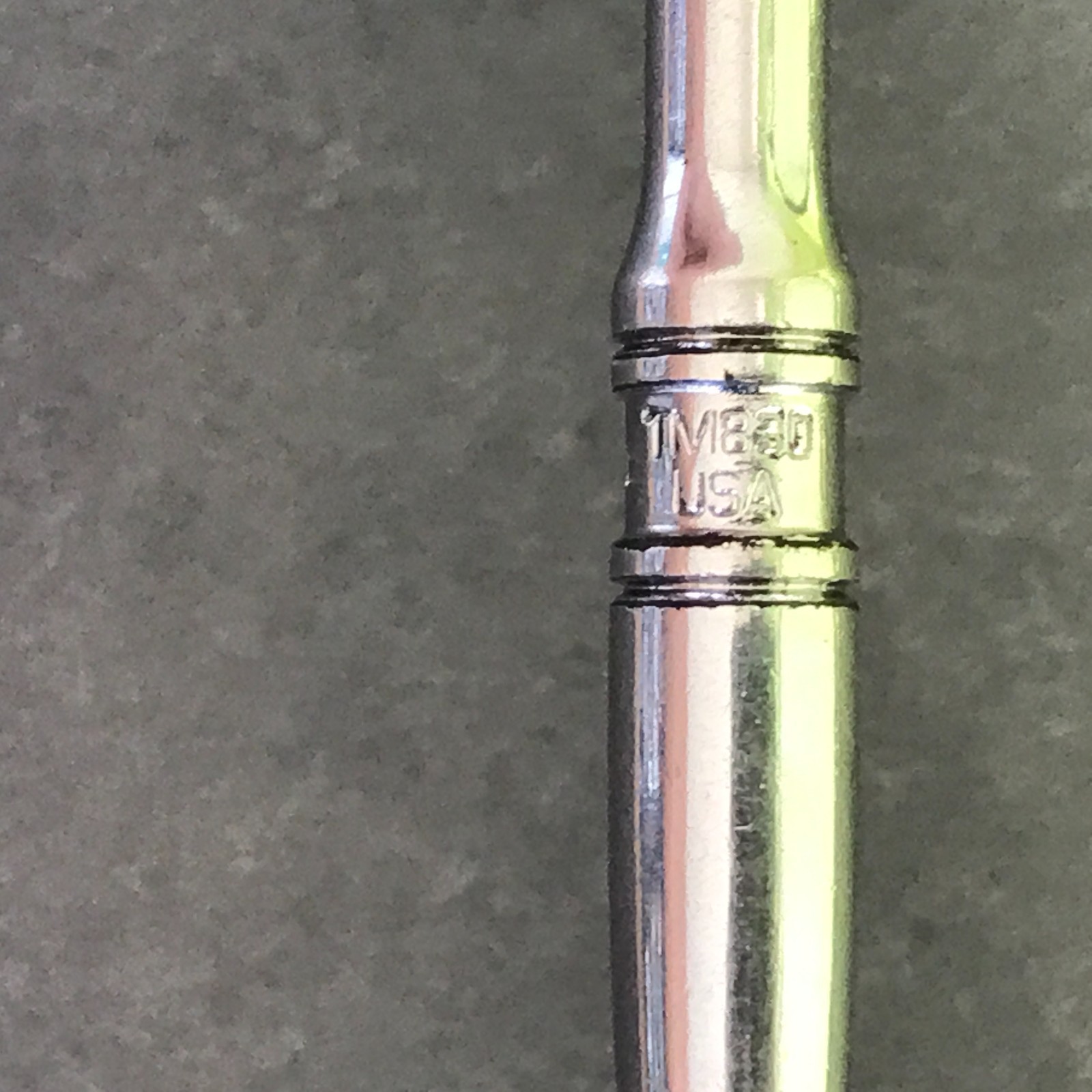 Snap-on TM830 1/4″ Drive Short Handle Chrome Ratchet 4.5″ Made in USA Vintage