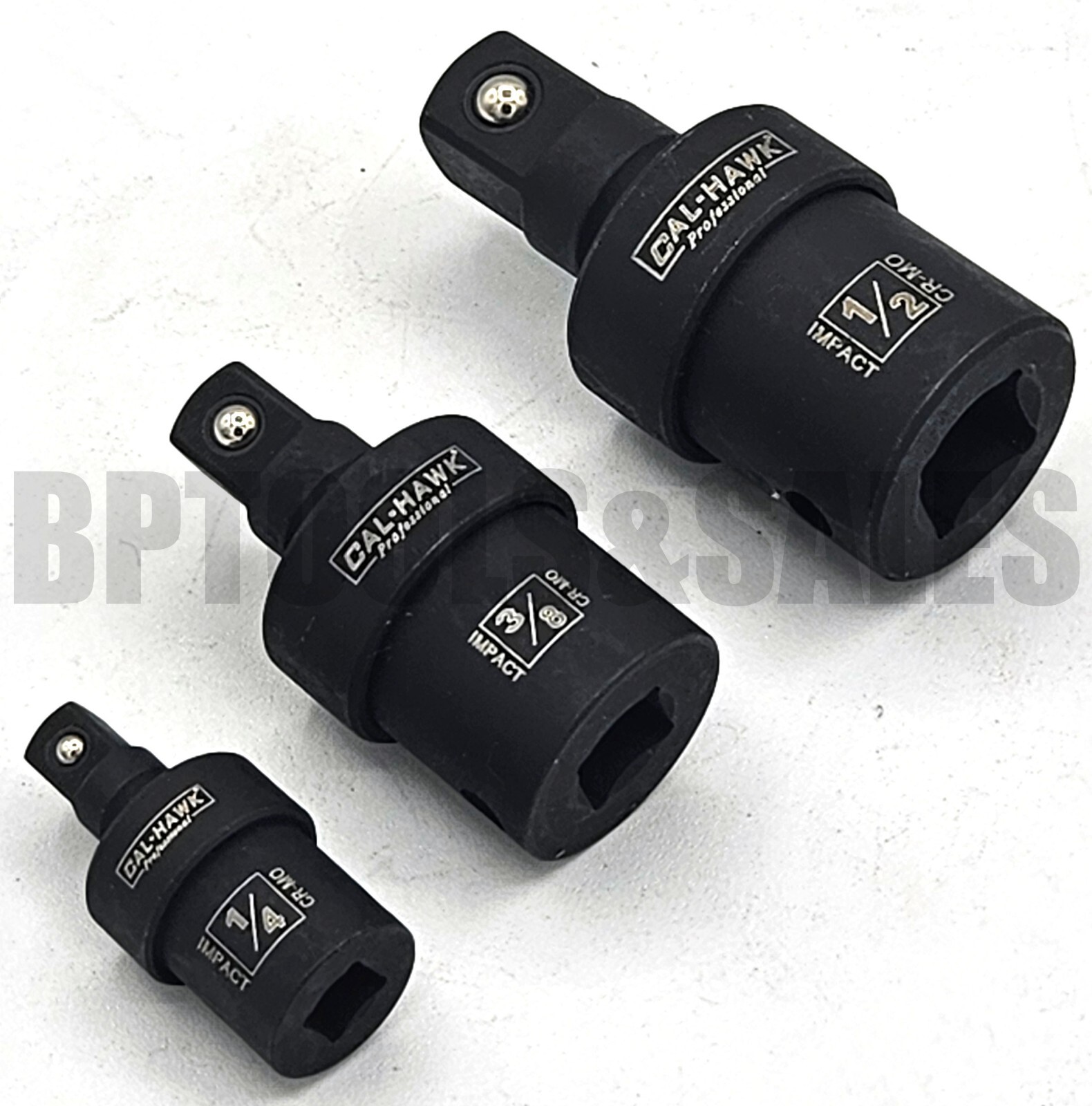 3pc 3/8″ 1/2″ 1/4″ Dr. Impact Universal Joint Swivel Socket Set CR-MO Ball Type