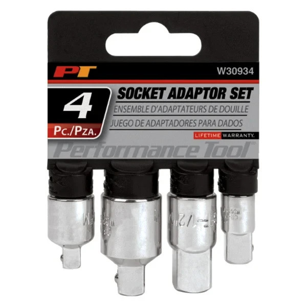 Performance Tool Mixed Drive Size Socket Adapter Set 4 Pieces
