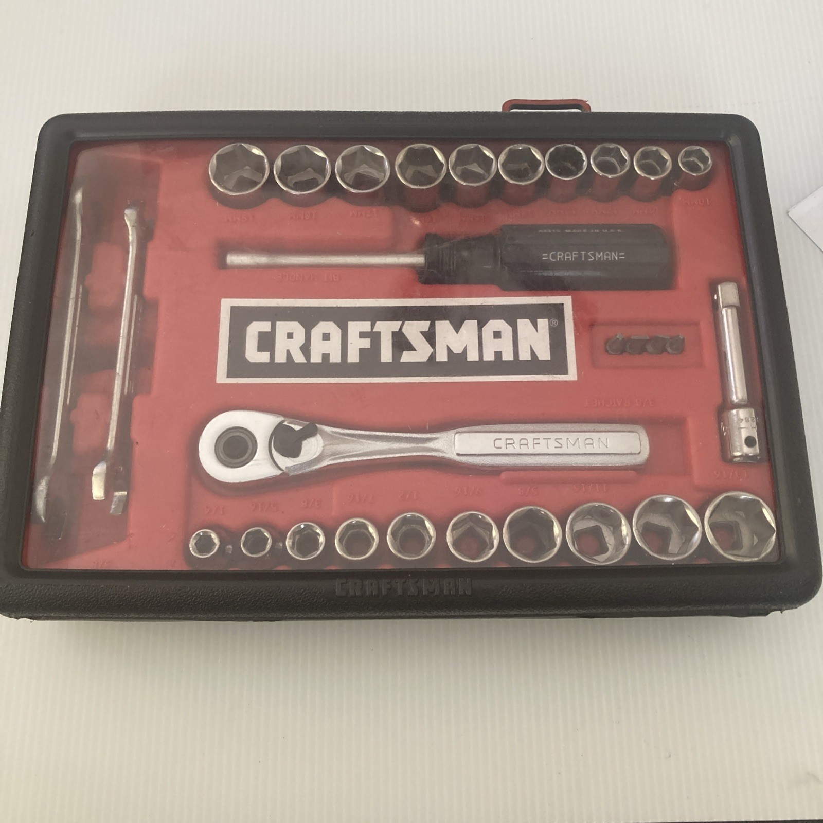 CRAFTSMAN USA 33429 29 PC SAE/METRIC 3/8″ DRIVE SOCKET RATCHET WRENCH SET W/CASE