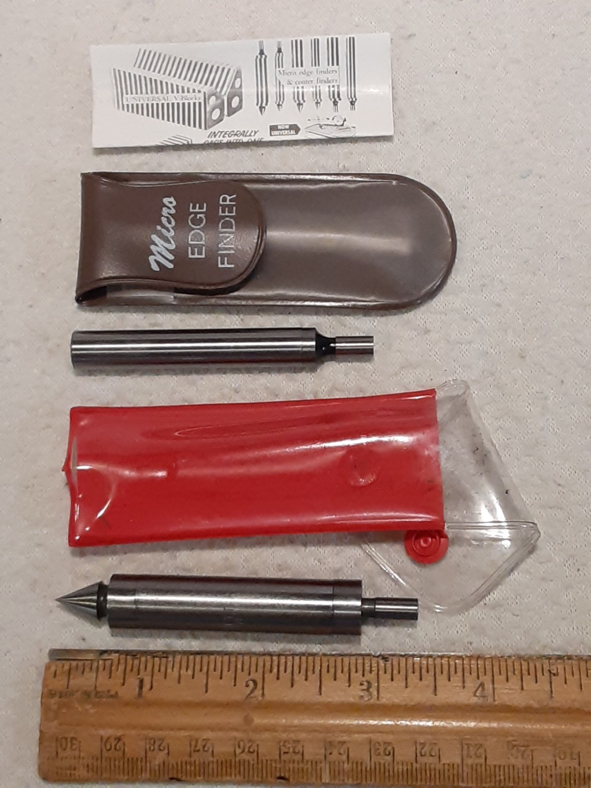 Vintage Starrett USA Edge Finder No 827B & Fisher Micro Edge Finder Lot of 2
