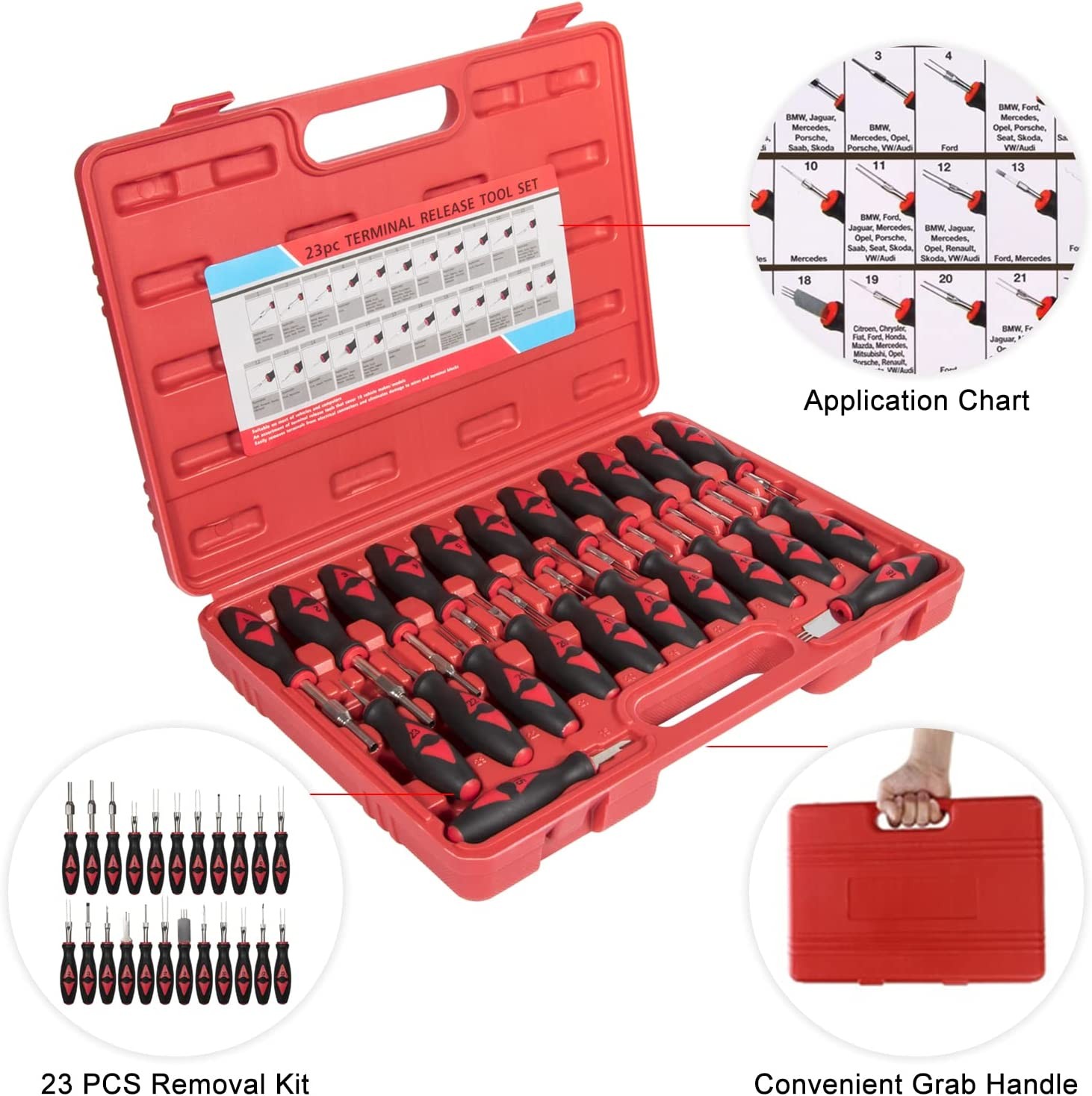 23pcs/set Universal Automotive Terminal Release Removal Remover Tool Kit