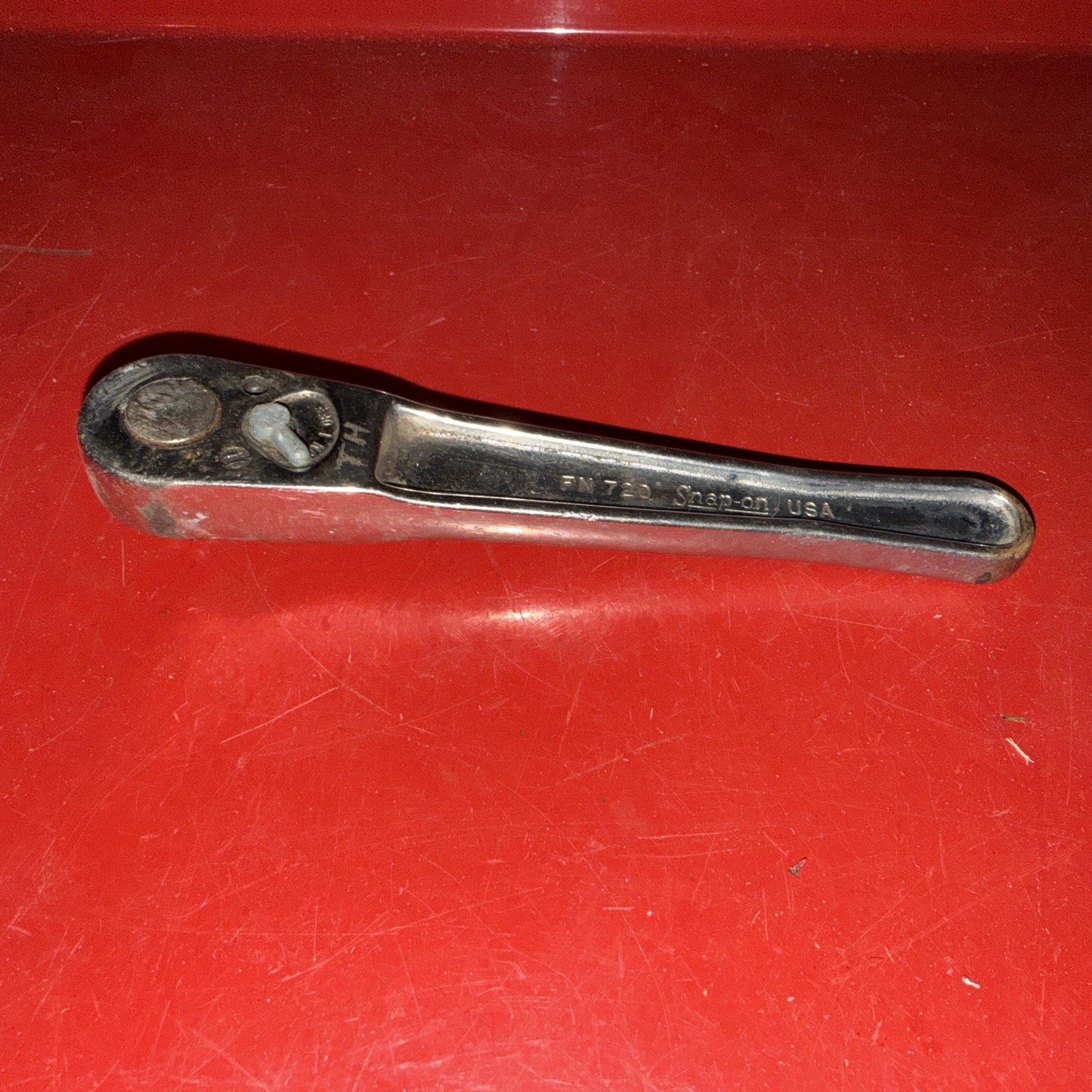 Snap On Tools USA FN720 Vintage Ratchet 3/8″ Drive – Short Handle 6″ TT794
