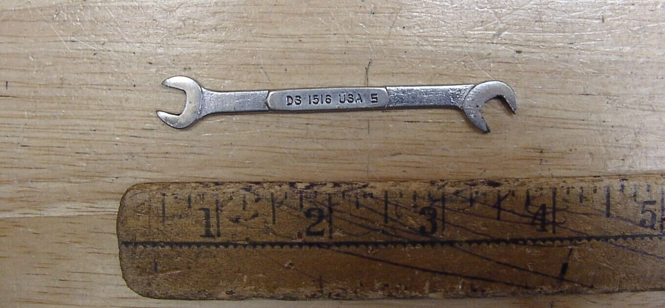 Vntg Snap-On DS 1516 USA 15/64″ X 1/4″ X 3-5/16″ Open End Wrench,1965 Date Code
