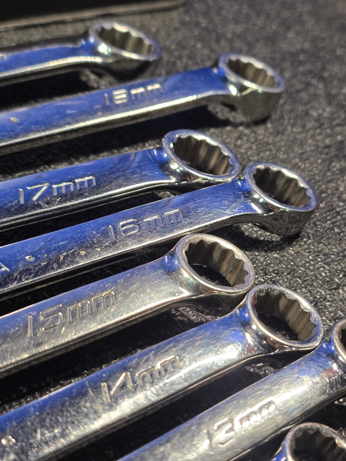 Snap-on OEXM710B 10mm-19mm 10-Piece Flank Drive Chrome Combination Wrench Set