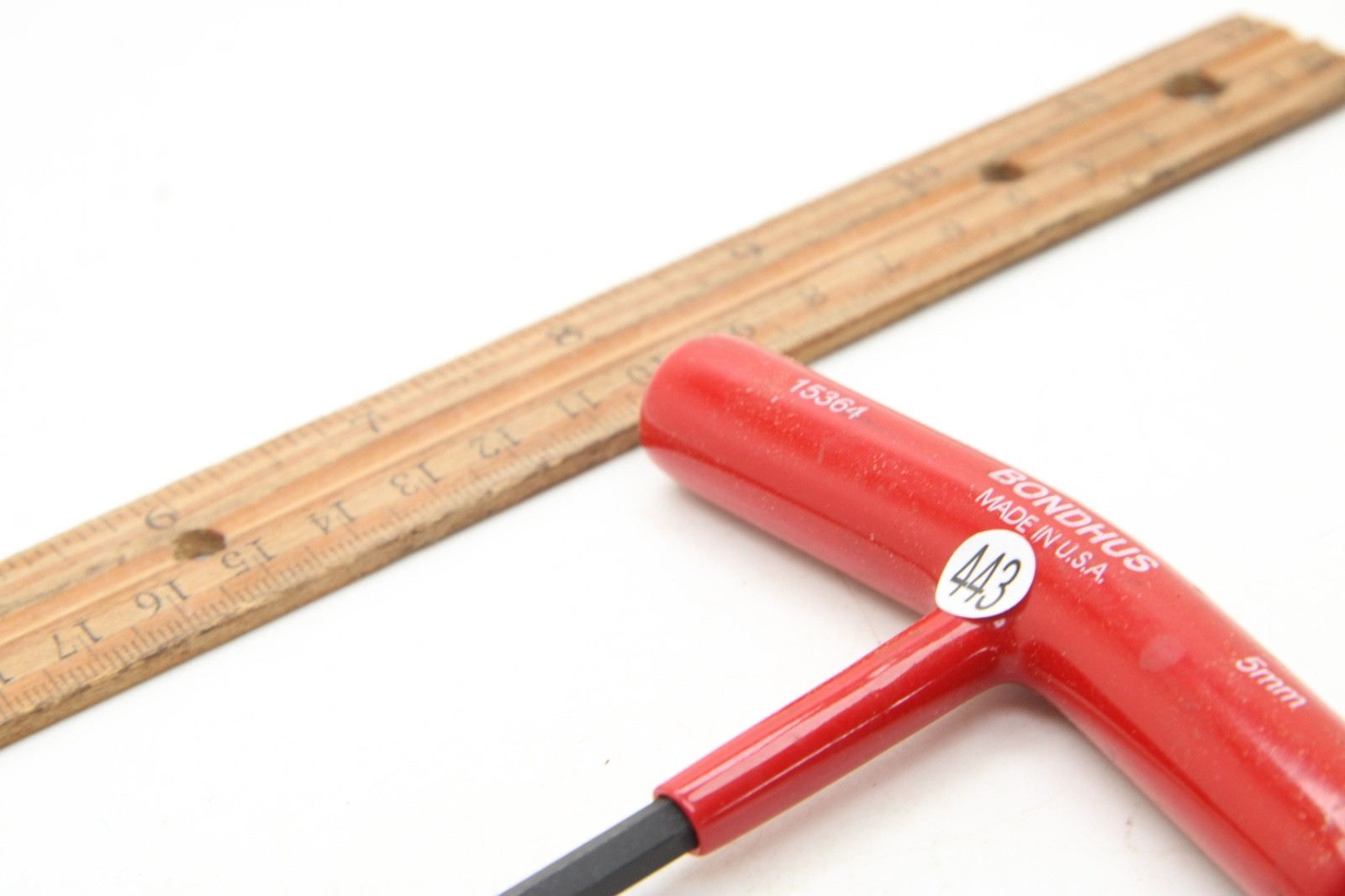 Bondhus 15364 5mm Metric Hex T-Handle 9″ Length Red Soft Grip USA