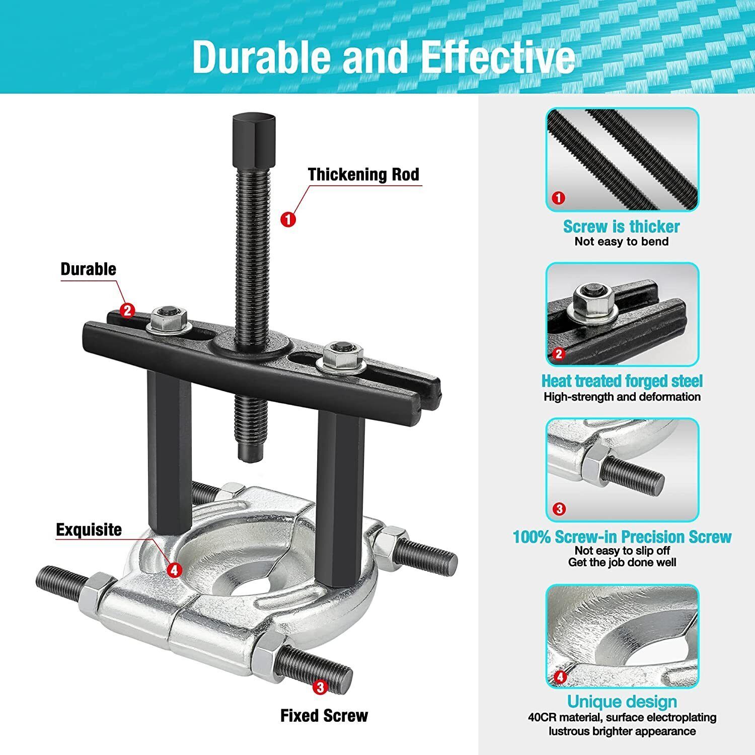 DURATECH 12PCS Bearing Separator Puller Set 5-ton Flywheel Separator Tool Kits