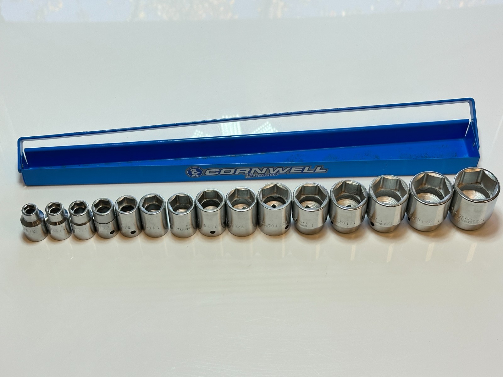 Cornwell Tools USA ST-3215S 1/2” Drive 15pc SAE 3/8 to 1-1/4” Shallow Socket Set