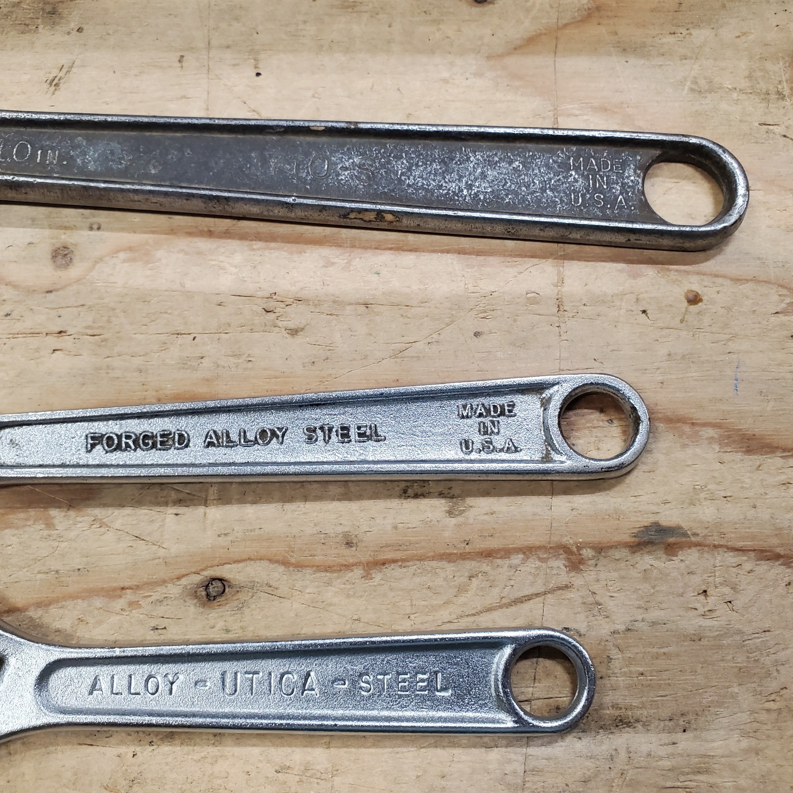 Adjustable Wrench Lot of 3, 10″ to 6″Proto, Wizard, Utica USA tools