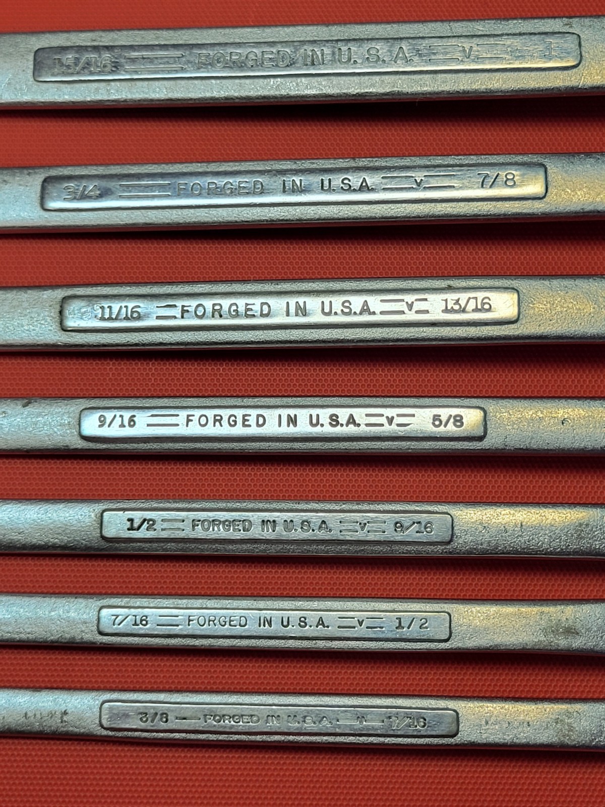Craftsman USA Flying =V= 7pc Double Box End Wrench Set 3/8″ thru 1″