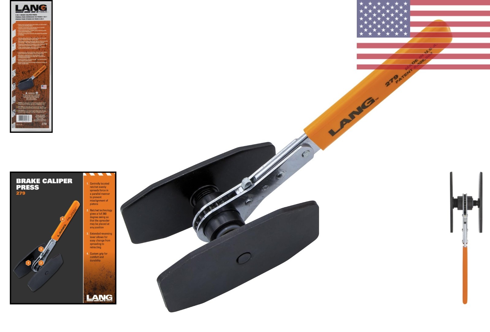 USA-Made Brake Caliper Tool – Flexible Use for Single to Quad Piston Calipers