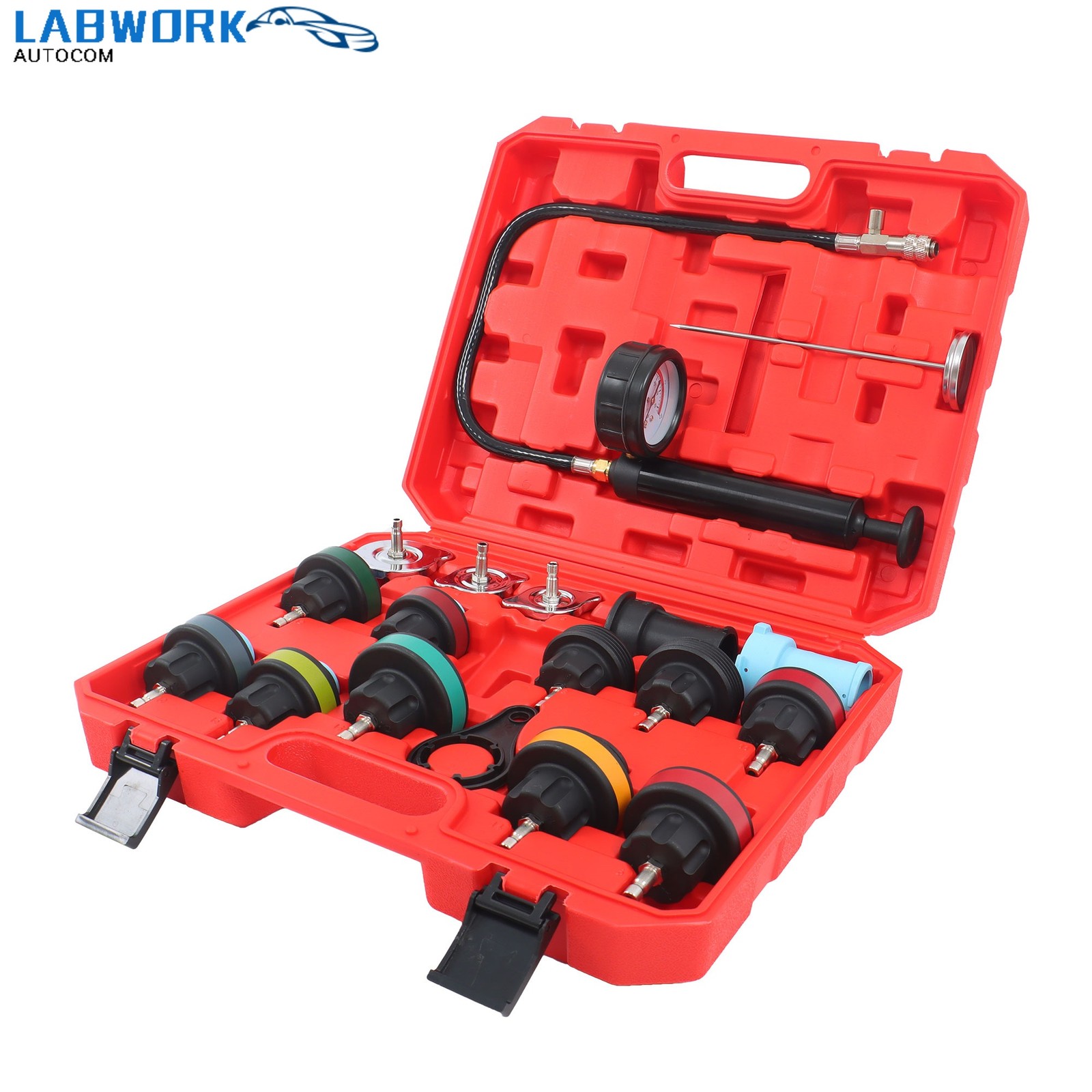 18pcs Universal Radiator Pressure Tester Kit Coolant Vacuum Type Cooling System