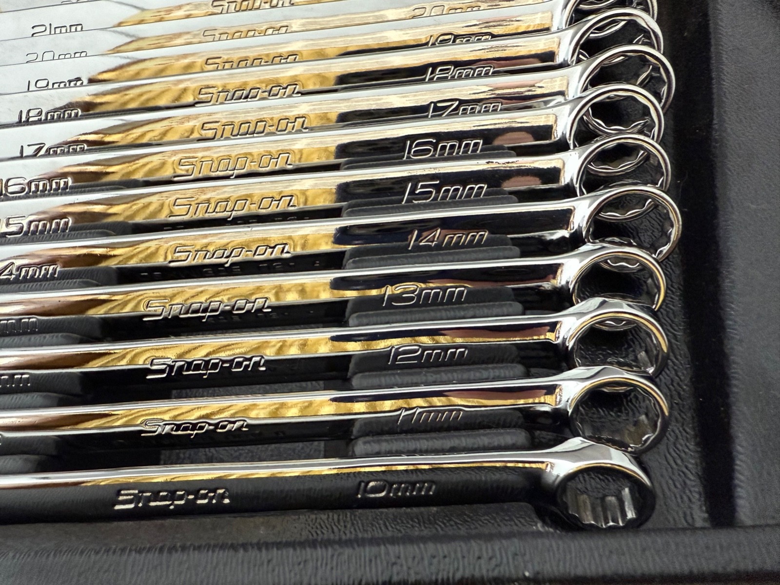 Snap on OEXM713B 13 Pc 12 Pt Metric Flex Drive Combo Wrench Set 10-22mm