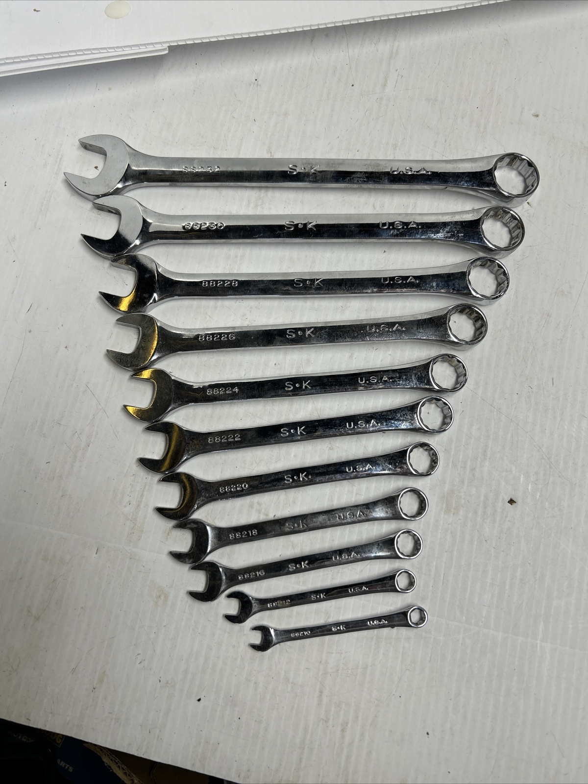 S-K Combination SAE Wrench Set 1″ 15/16 7/8 13/16 3/4 11/16 5/8 9/16 1/2 5/16