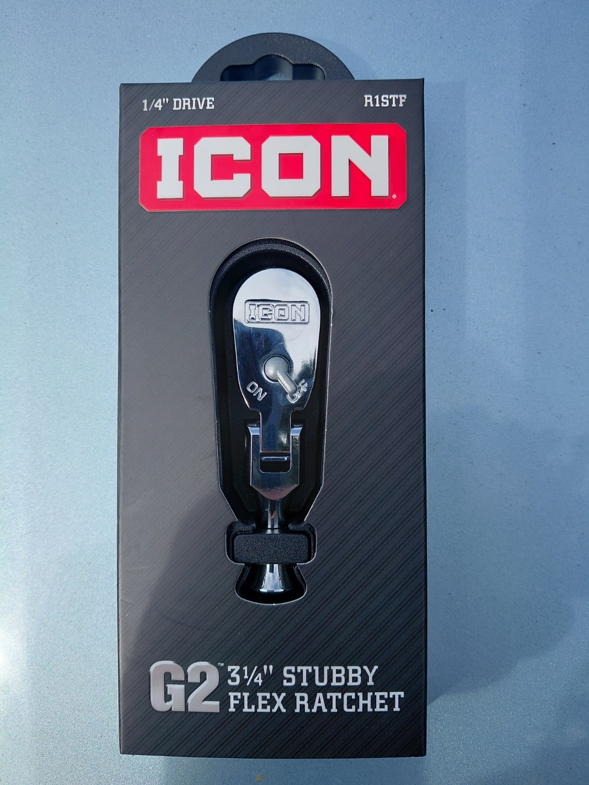 NEW ICON G2 1/4” in. Drive, 3 1/4” in. Stubby Flex Ratchet R1STF 70441