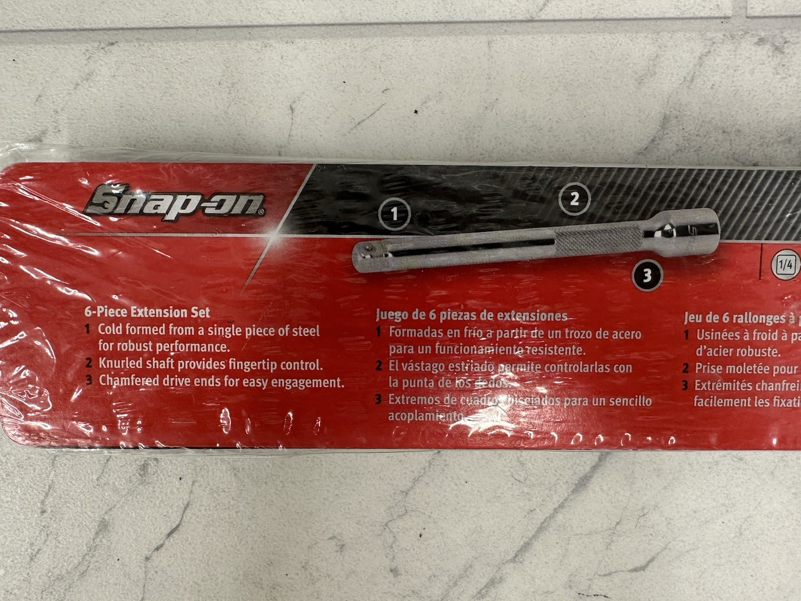 SNAP ON 6PC 1/4» DRIVE KNURLED FRICTION EXTENSION SET 106BTMX