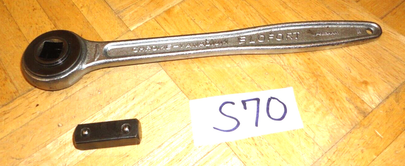 ELOFORT TOOLS VINTAGE 1/2 DRIVE RATCHET 9-7/8 INCHES LONG WEST GERMANY MADE