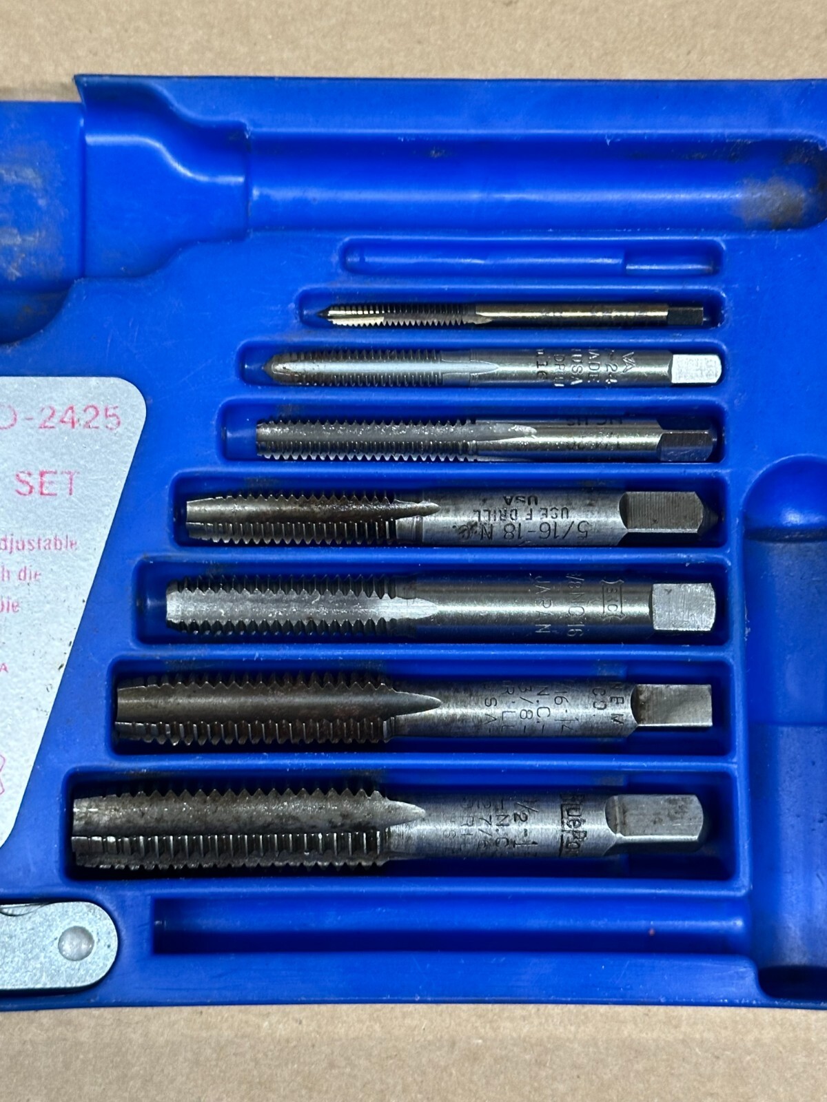 Blue Point by Snap On SAE Tap & Die Set – TD2425 – Not Complete