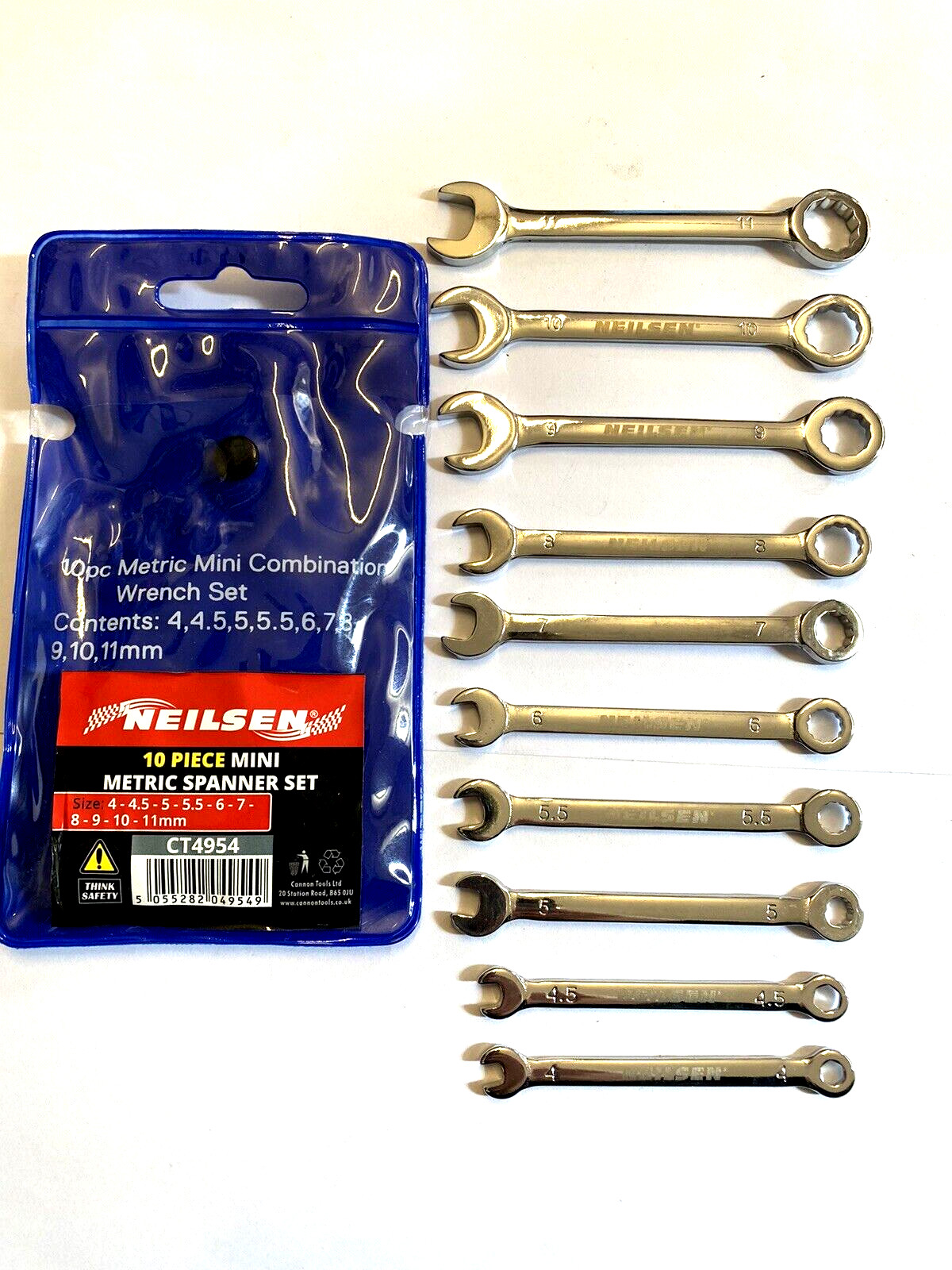 Metric mini Spanner set 10 pcs – Sizes 4 -4.5, 5 – 5.5, 6, 7, 8, 9, 10, 11mm
