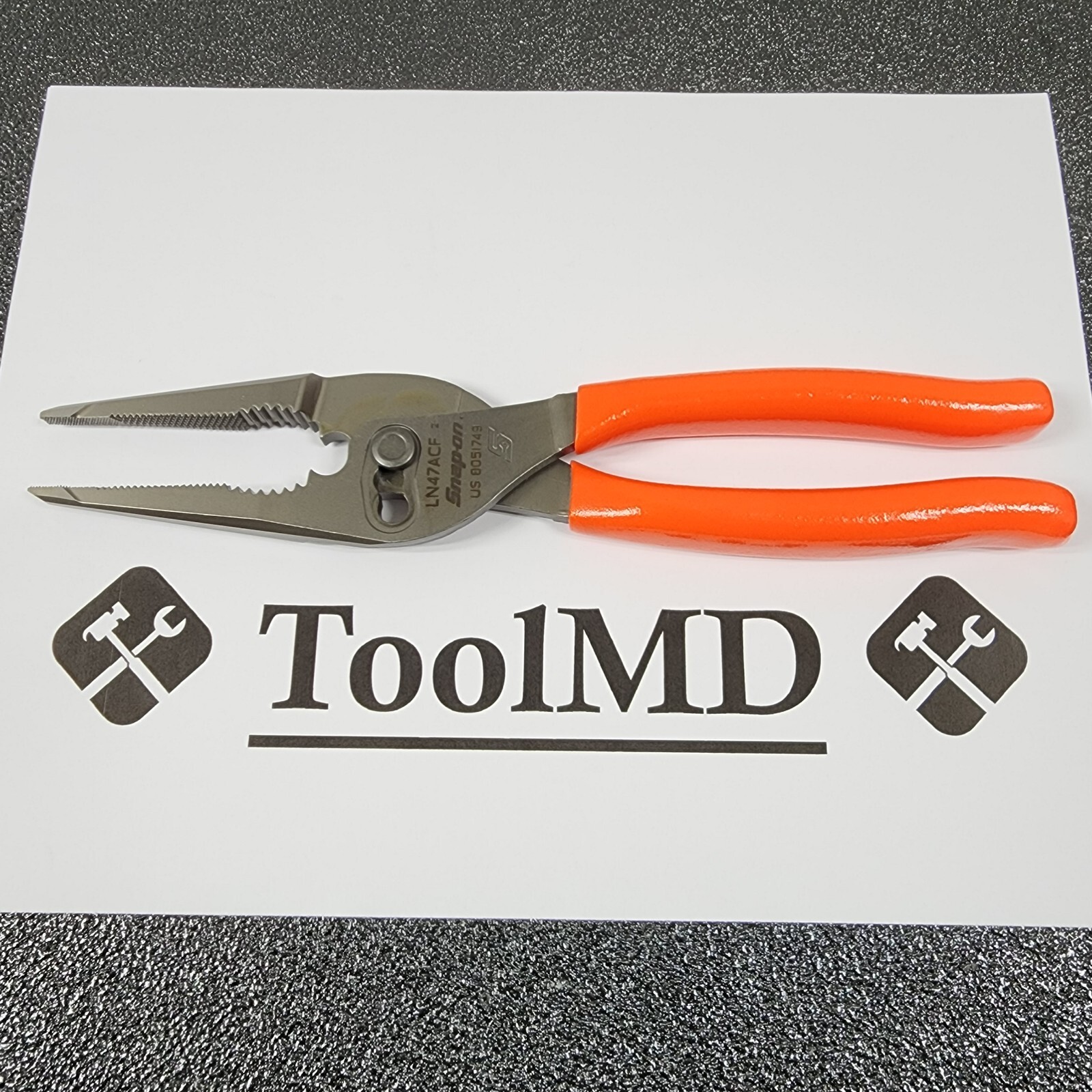 Snap-on Tools USA NEW ORANGE 9″ Talon Grip Long Nose Slip Joint Pliers LN47ACF