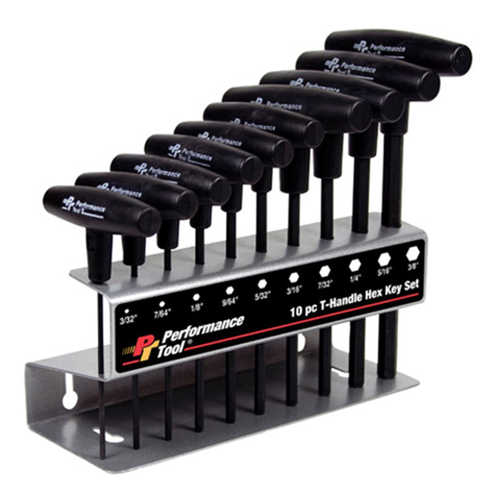 Performance Tool T-Handle Hex Key – SAE – 10-Piece W80274