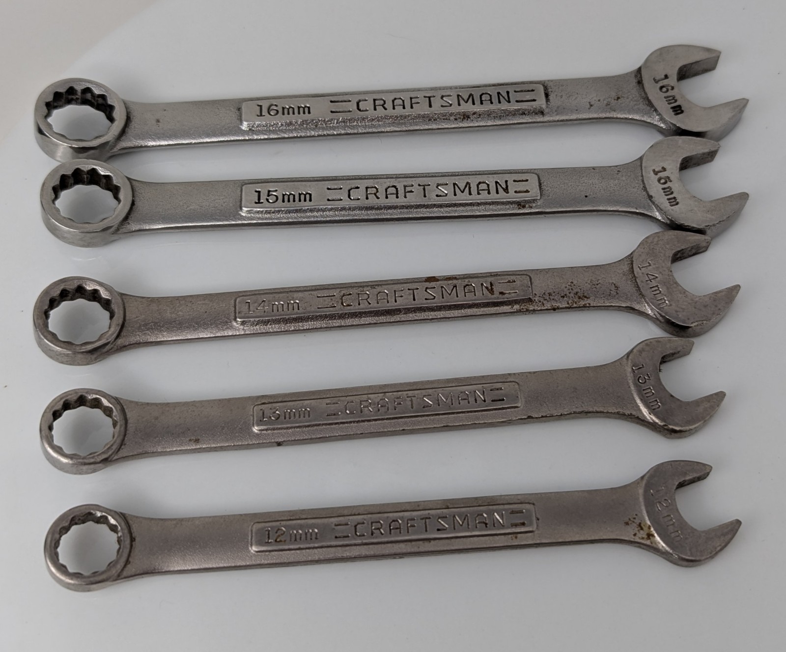 5 Vtg Craftsman Metric Offset Combination Wrench Set 12-16mm 42916-9, 42924