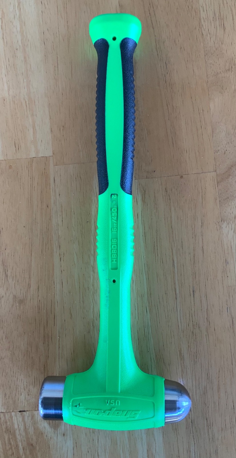 Snap On HBBD16 Green – 16oz. Soft Grip Dead Blow Ball Peen Hammer