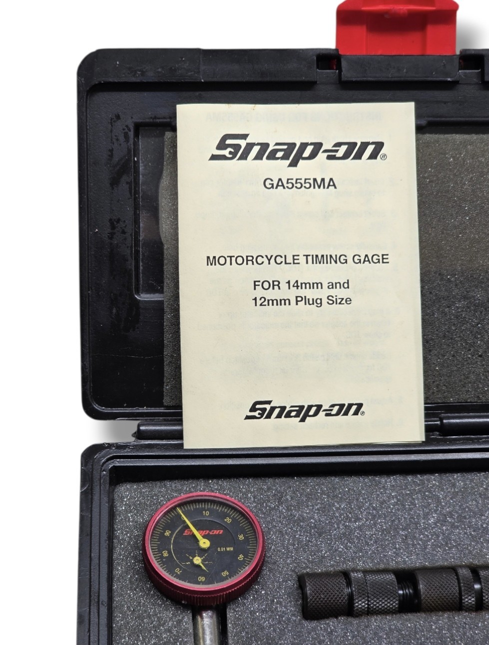 Snap On GA555MA Motorcycle Timing Gauge With Case