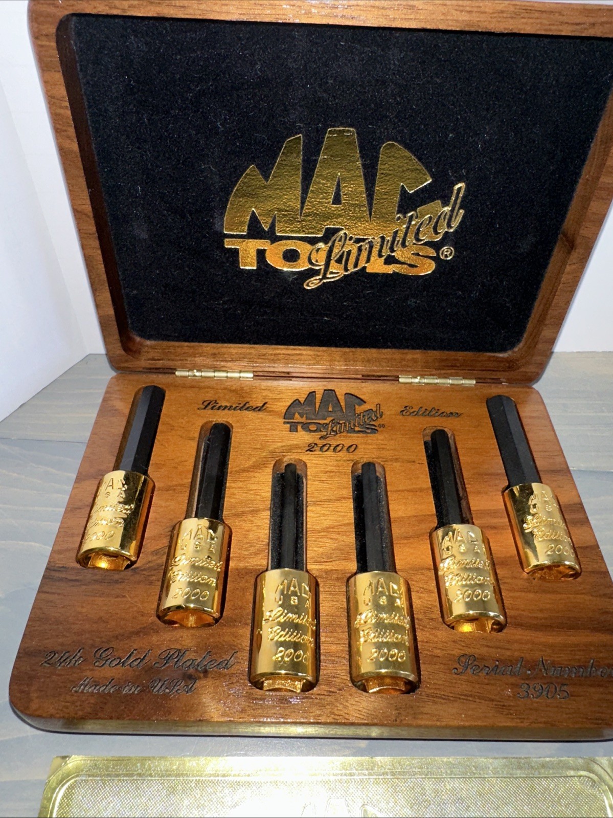 MAC Tools Hex Allen Socket Set Limited Edition 24K Gold Plated USA #3160