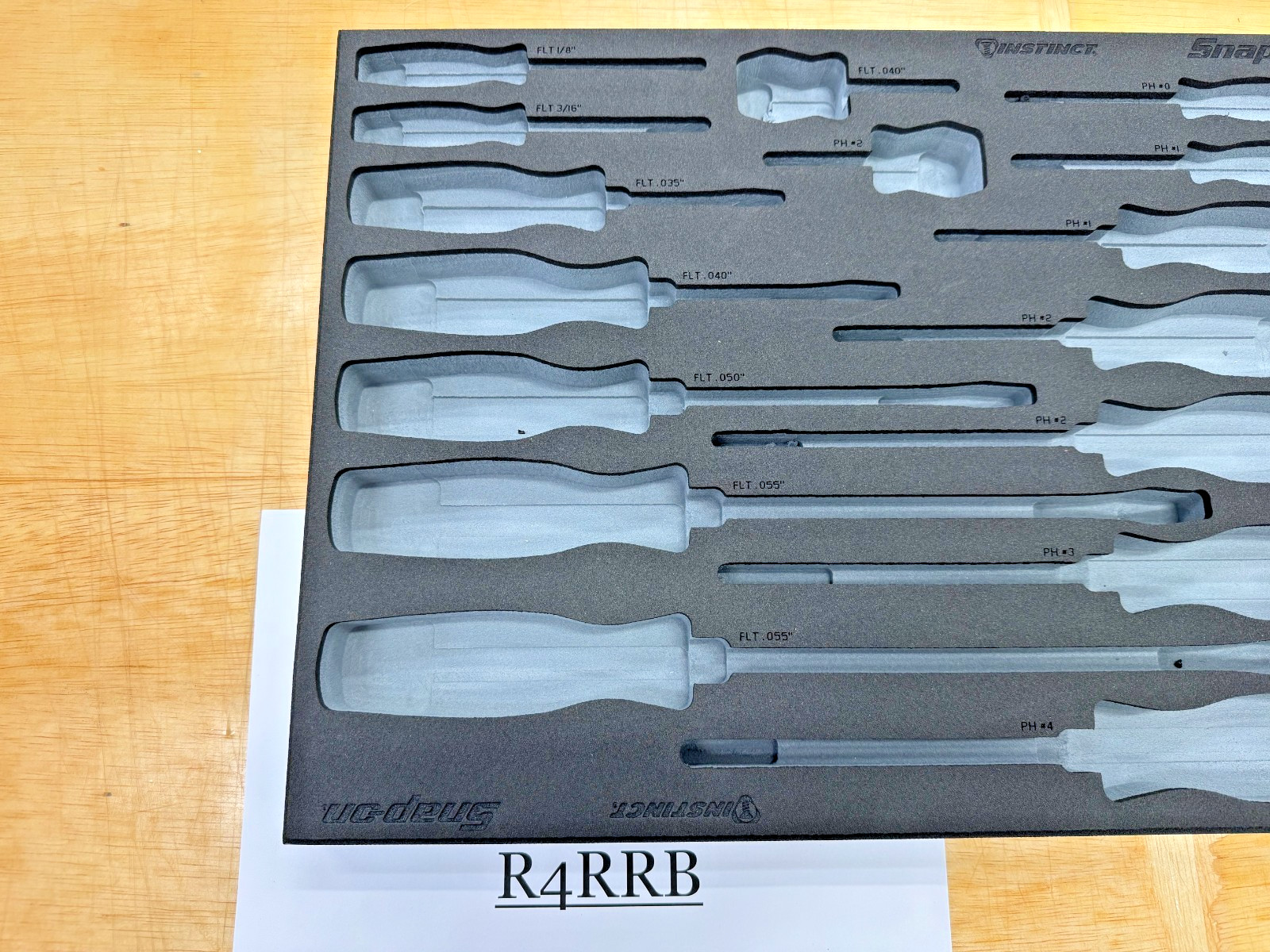 Snap-on Tools NEW GREY FOAM ORGANIZER for 16pc Soft Grip Screwdriver FMSGD01BDT