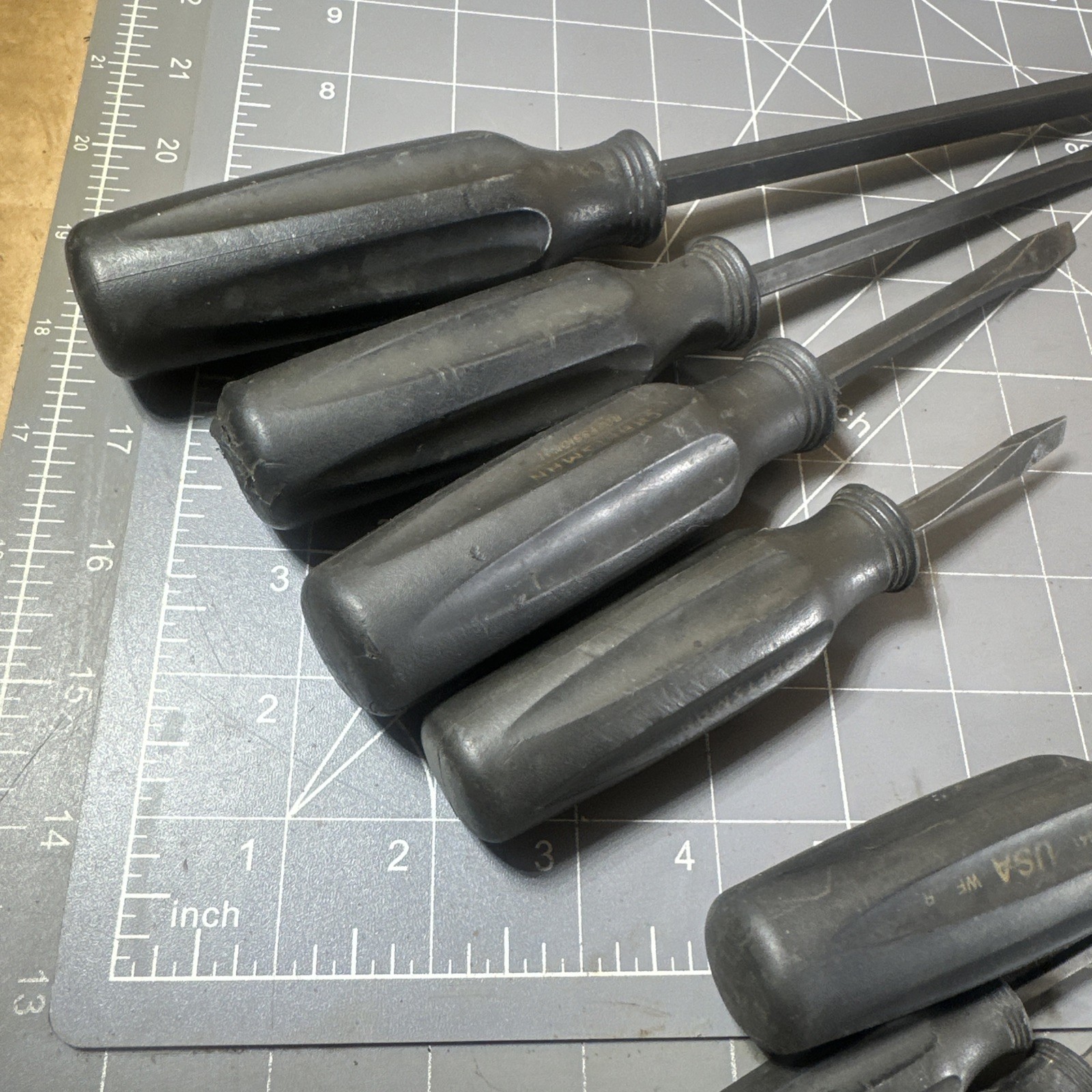 9pc. Craftsman Professional Slotted Flathead WF Black Handle Screwdriver Set USA