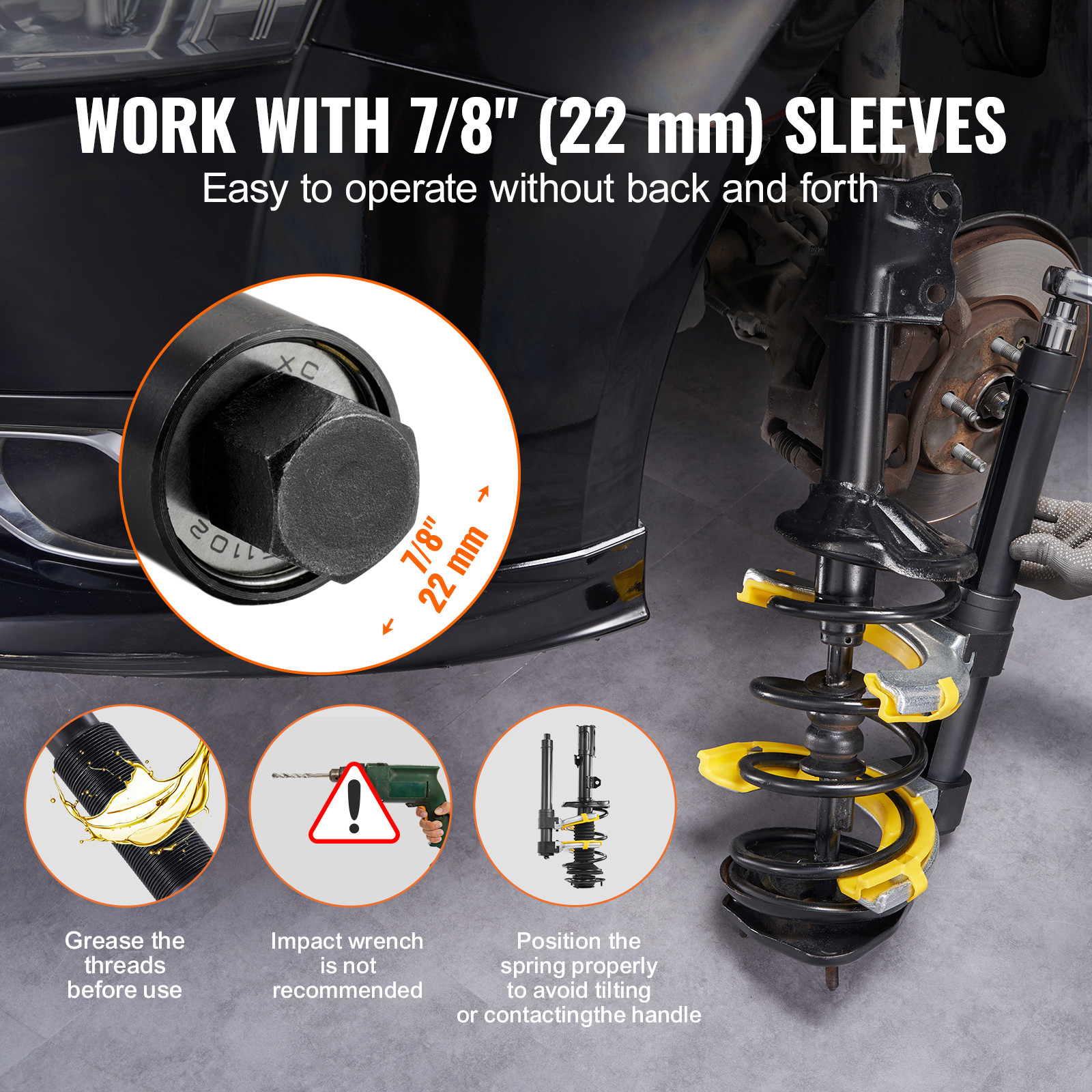 Coil Spring Strut Compressor Clamp Struts Shock Absorber Suspension 3 Pcs