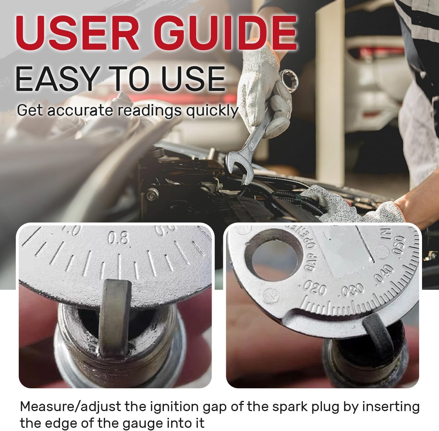 1PCS Spark Plug Gapper: Coin-Style Spark Plug Gap Tool, 0.020″–0.100″ Measure
