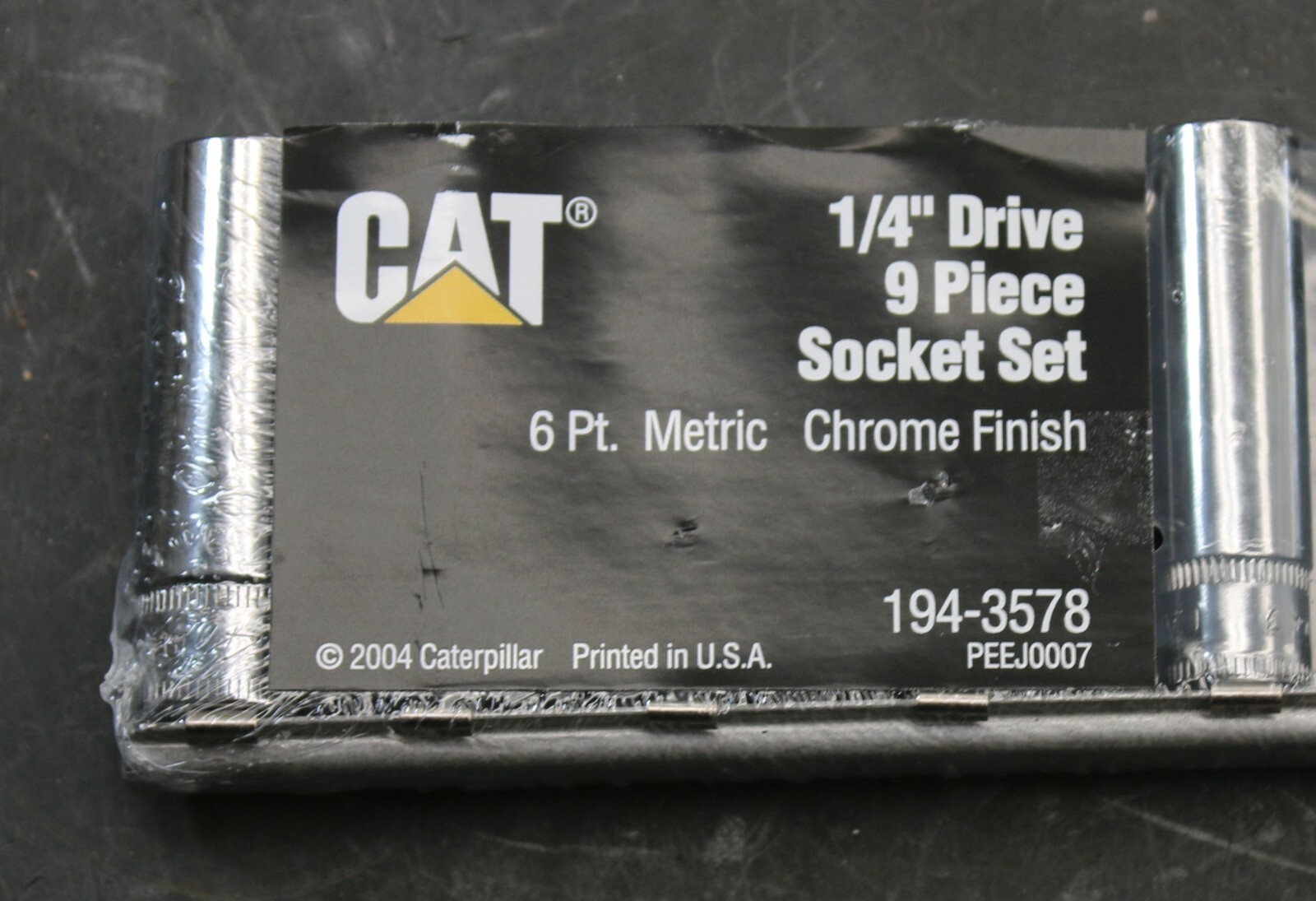 CAT Caterpillar 194-3578 9 pc Socket Set 1/4 Drive DEEP METRIC 6-Point 6mm-14mm