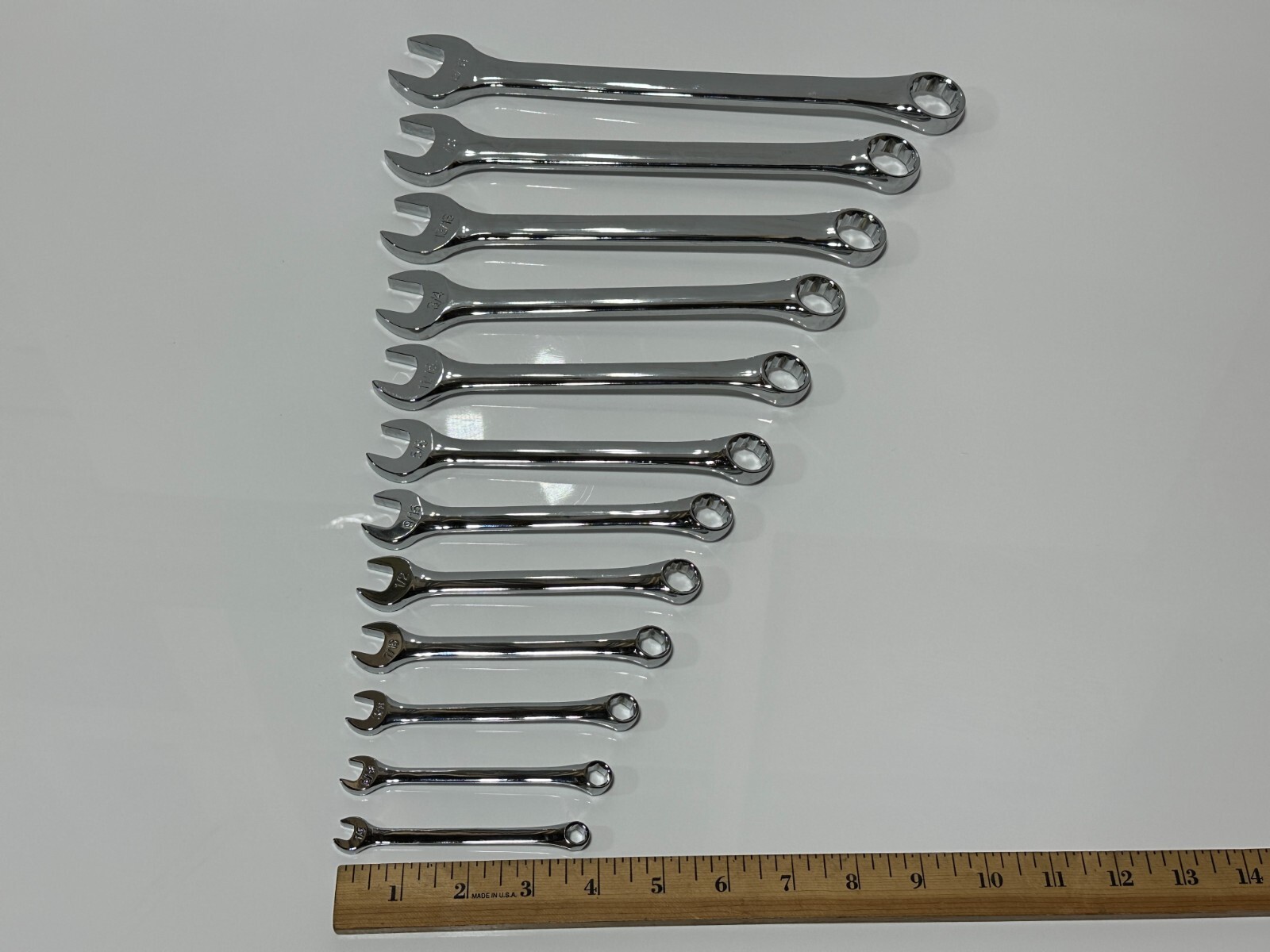 Klein Tools USA MADE (Rare) 68404 12pc SAE 1/4″ to 15/16″ Combination Wrench Set