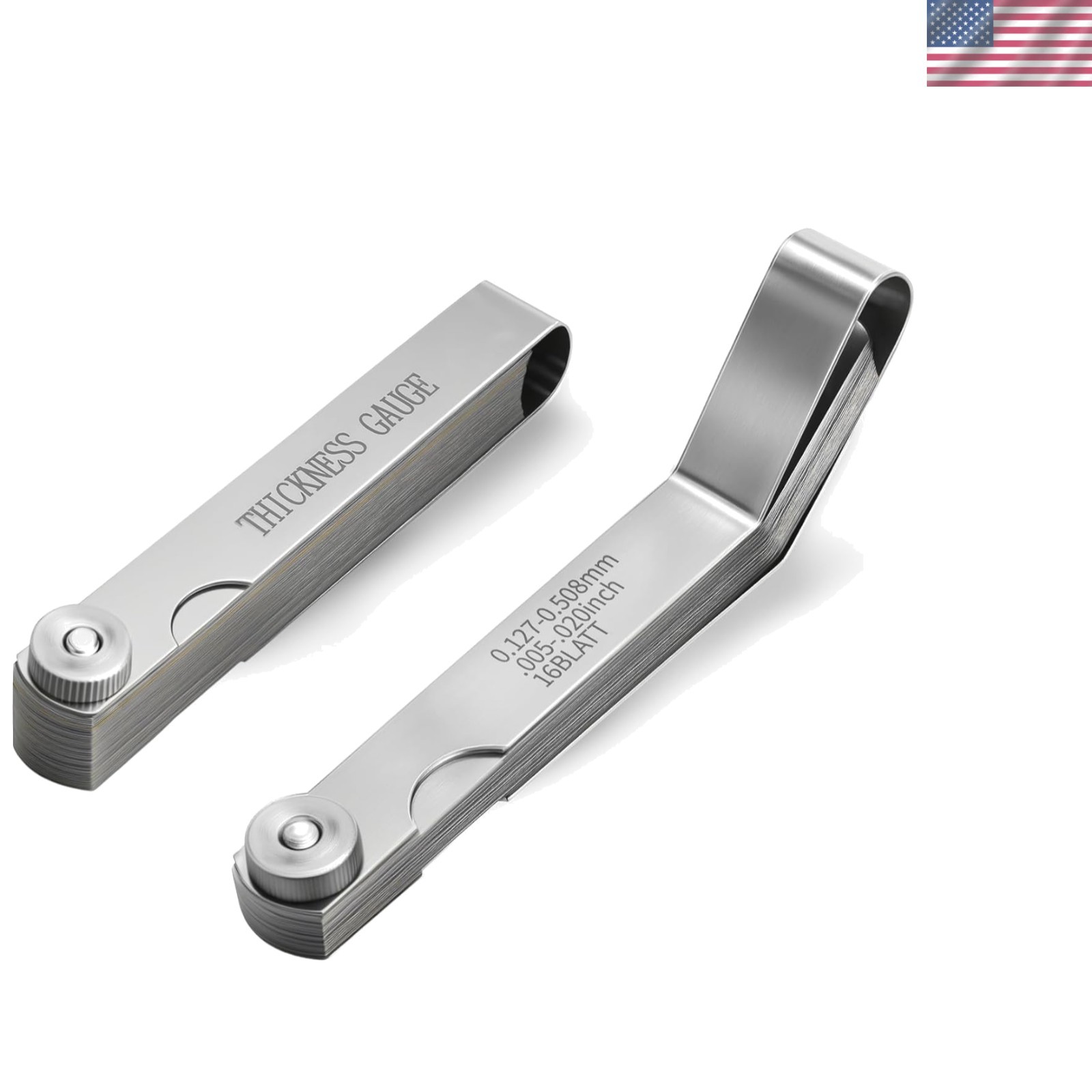 2Pc Straight & Angled Feeler Gauge Set – Inch & Metric for Valves, Filler Gauge