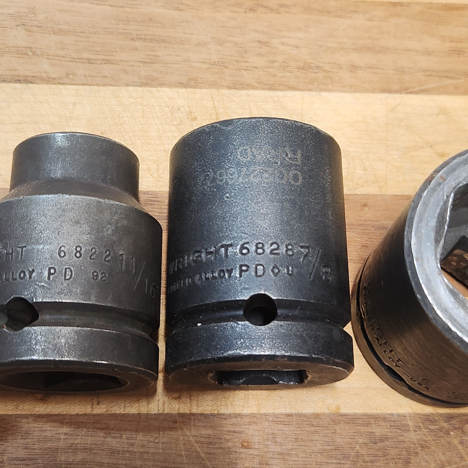 Wright & Proto 3/4 inch drive 6 point socket lot 1-3/8, 1-3/16, 7/8, 11/16, 9/16