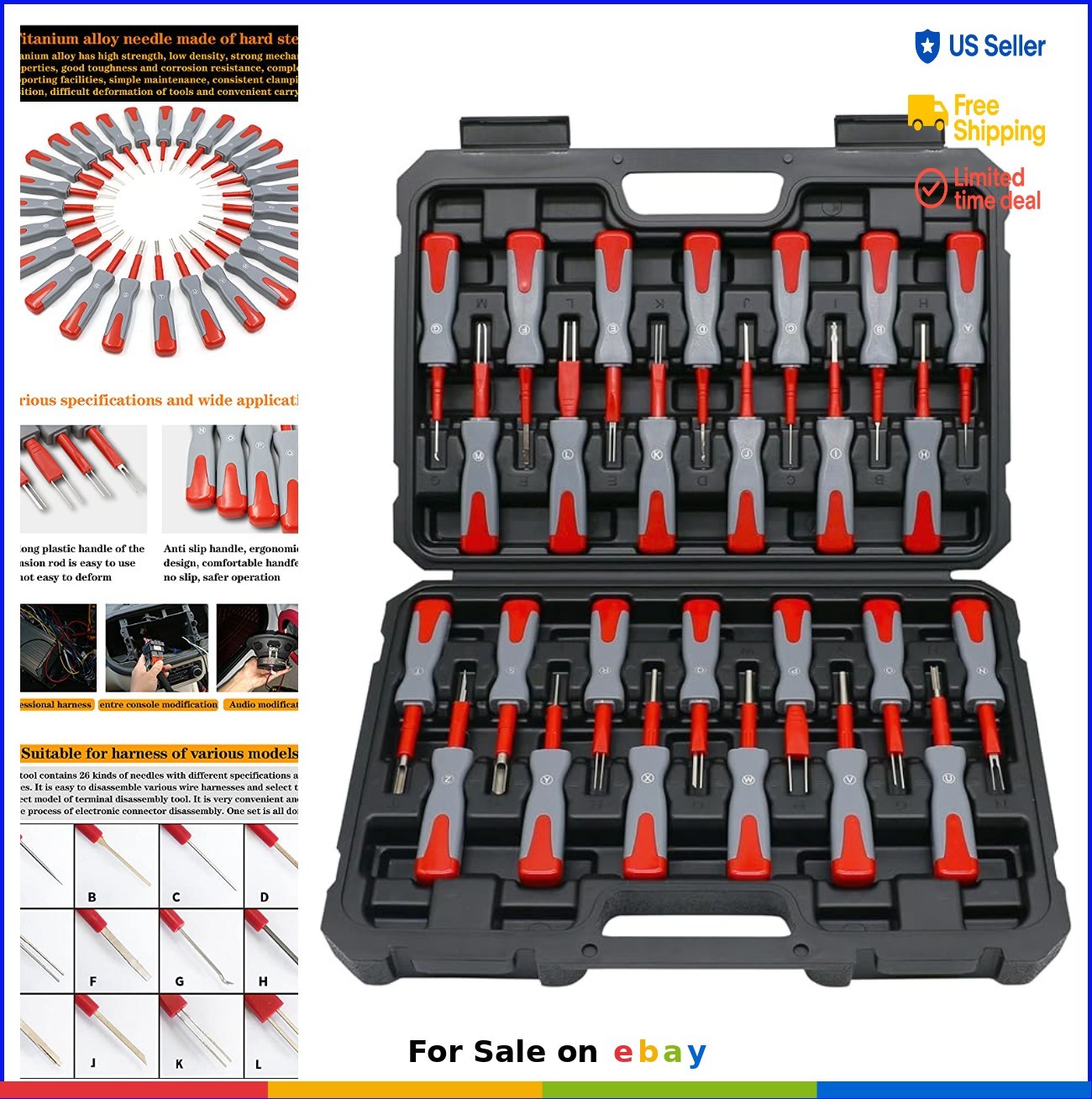 Terminal Removal Tool Kit 26PCS Automotive Depinning Tool Set Pin Removal for