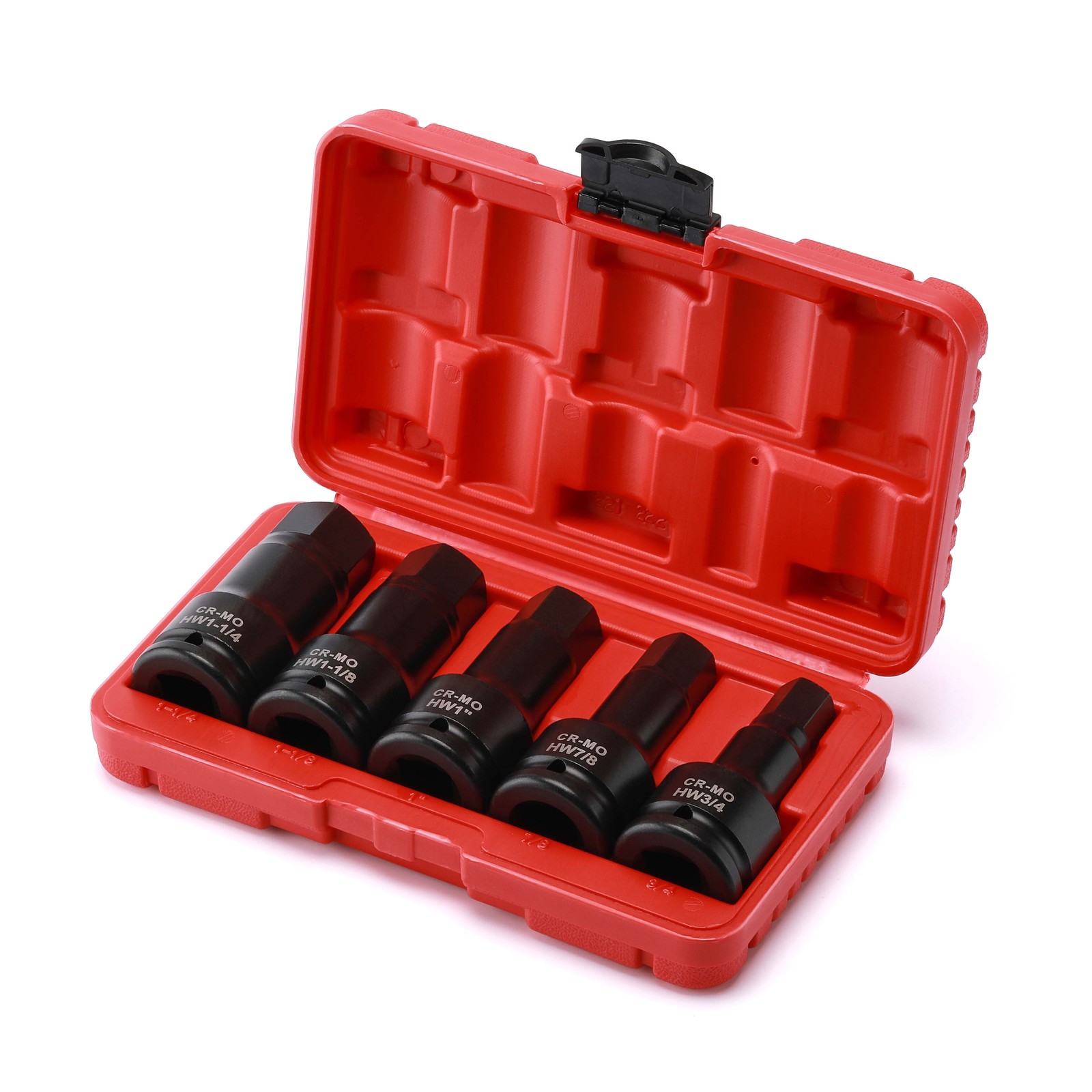 3/4 Inch Drive Impact Hex Driver Set 5 PCS SAE, 3/4″, 7/8″, 1″, 1-1/8″, 1-1/4″